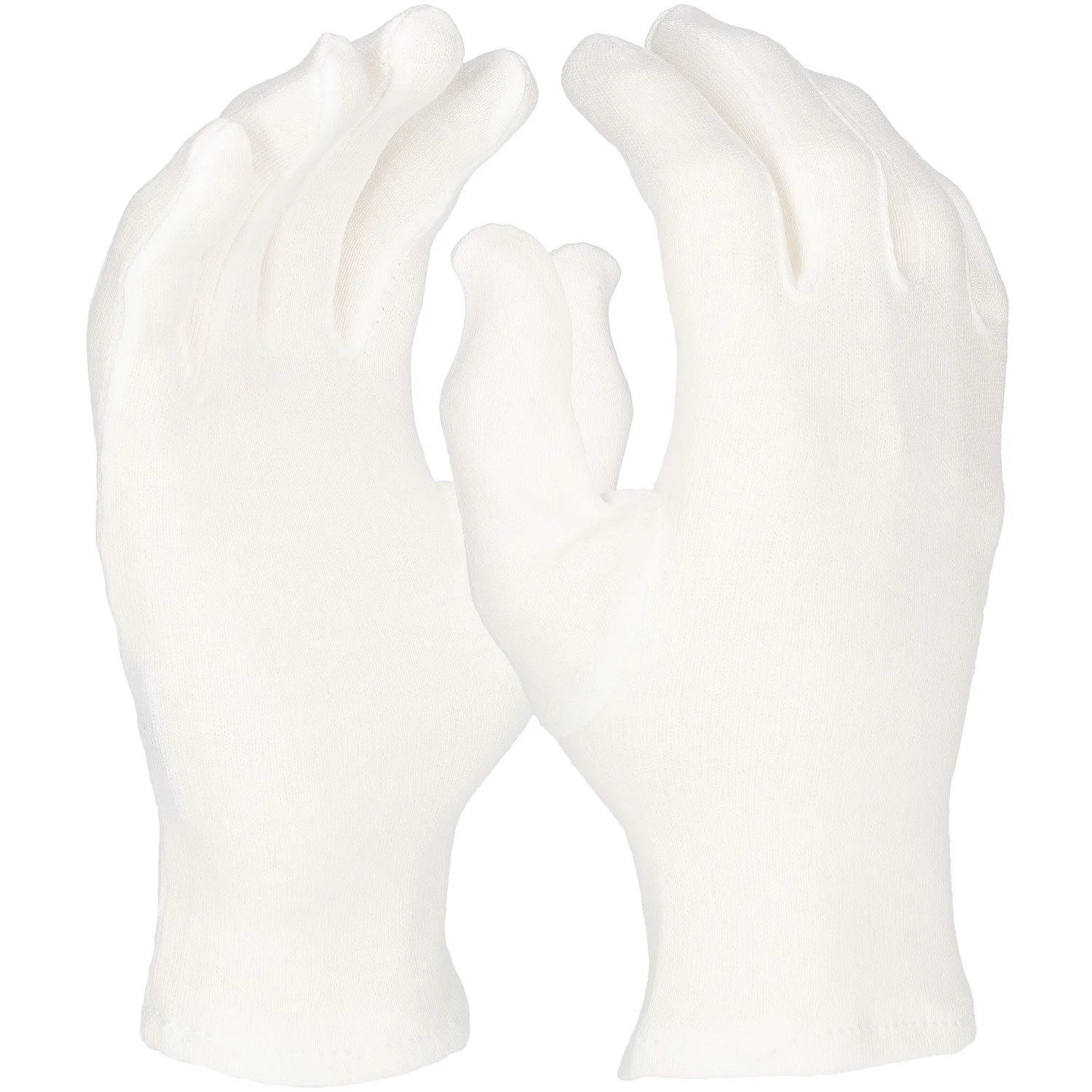PRO FIT by Fitzner Baumwollhandschuhe Baumwoll-Trikot-Handschuh, reinweiß,Schichtel, schw (12 Paar) Gr. 6–12