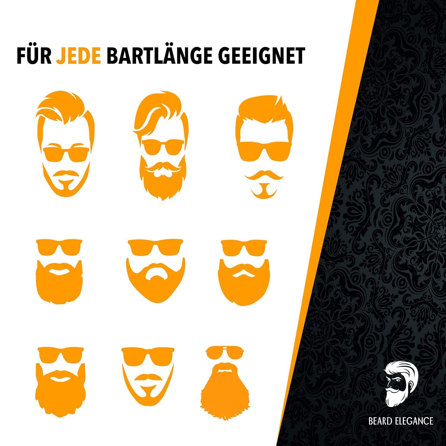 Rungassi Bartstyling-Set BEARD ELEGANCE Bartpflege-Set "Smooth-Style" - Premium mit, 8 teiliges Bartpflege-Set
