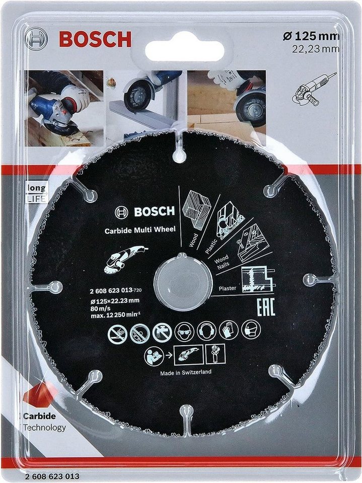 Thumbnail - BOSCH Diamanttrennscheibe Trennscheibe Hartmetall Multi Wheel 125 mm x 22,23 für Holz KS und TB