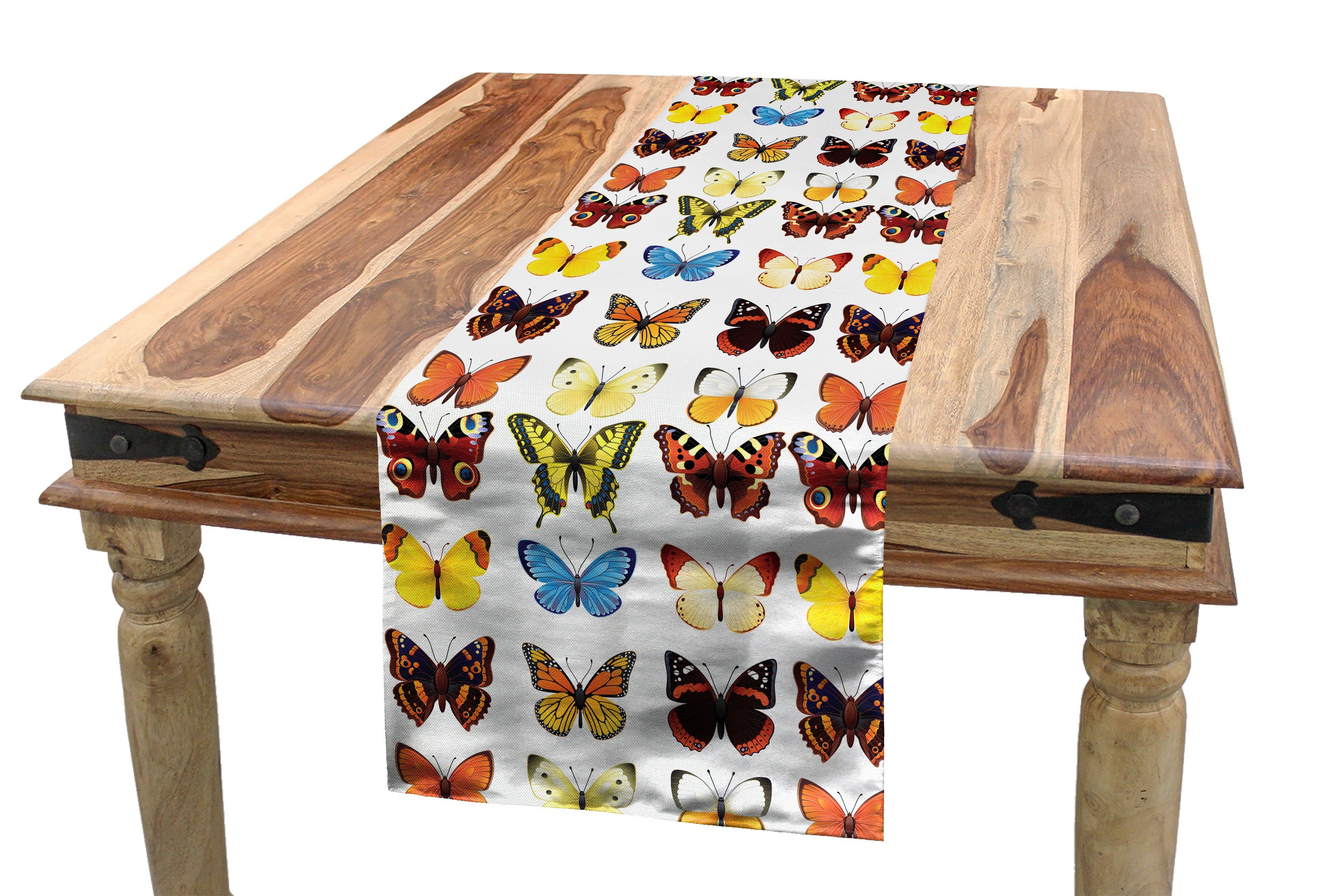 Abakuhaus Tischläufer Esszimmer Küche Rechteckiger Dekorativer Tischläufer, Tiere Schmetterlinge viele verschiedene Formen