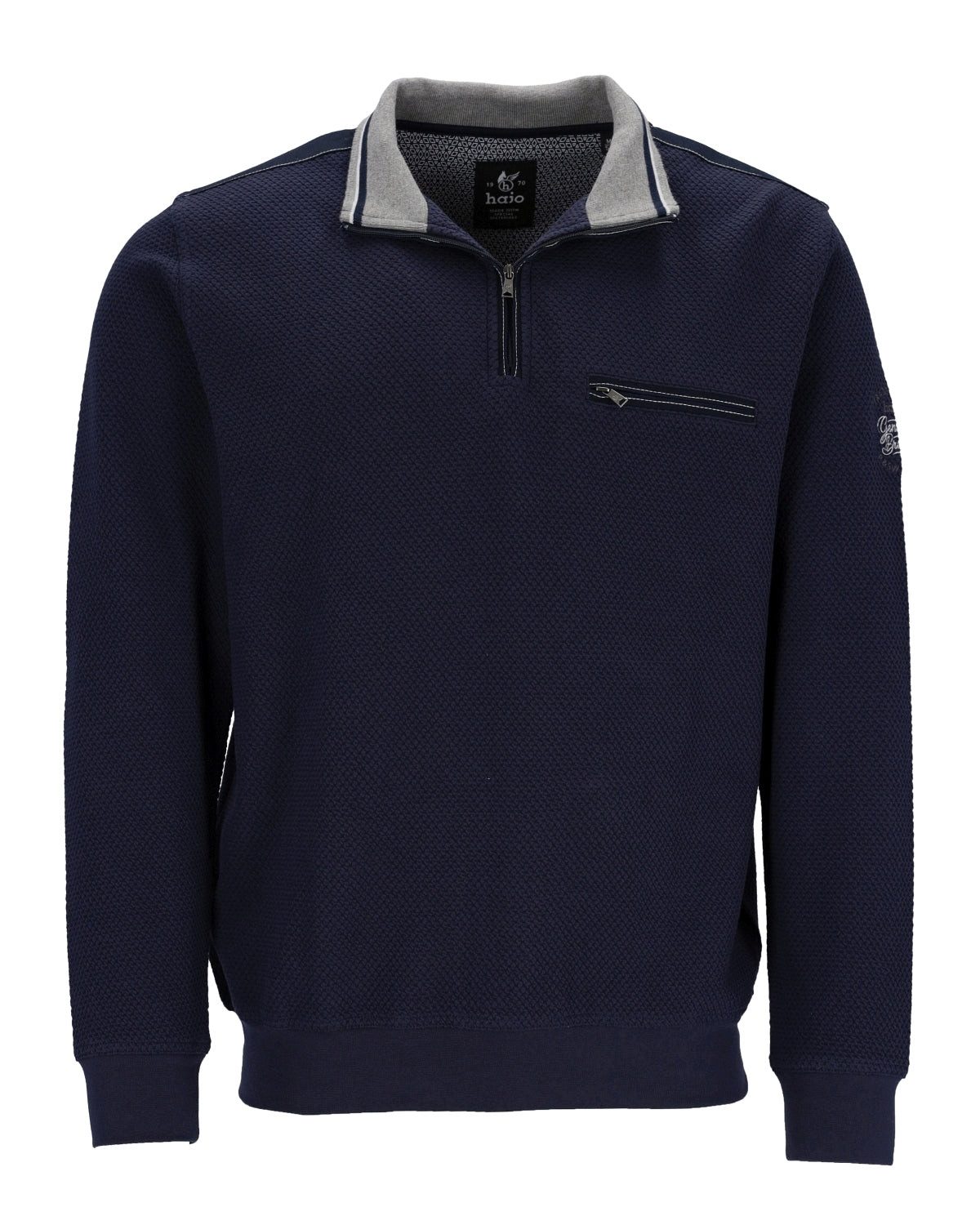 Hajo Sweatshirt Sweatshirt mit Troyerkragen in Alloverstruktur - stay fresh günstig online kaufen