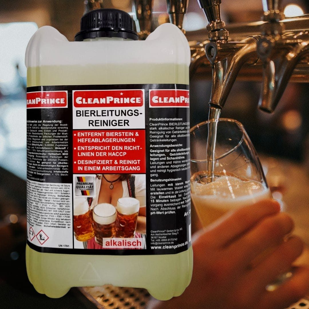 CleanPrince Bierzapfanlage Bierleitungsreiniger Konzentrat alkalisch, entspricht den Richtlinien der HACCP