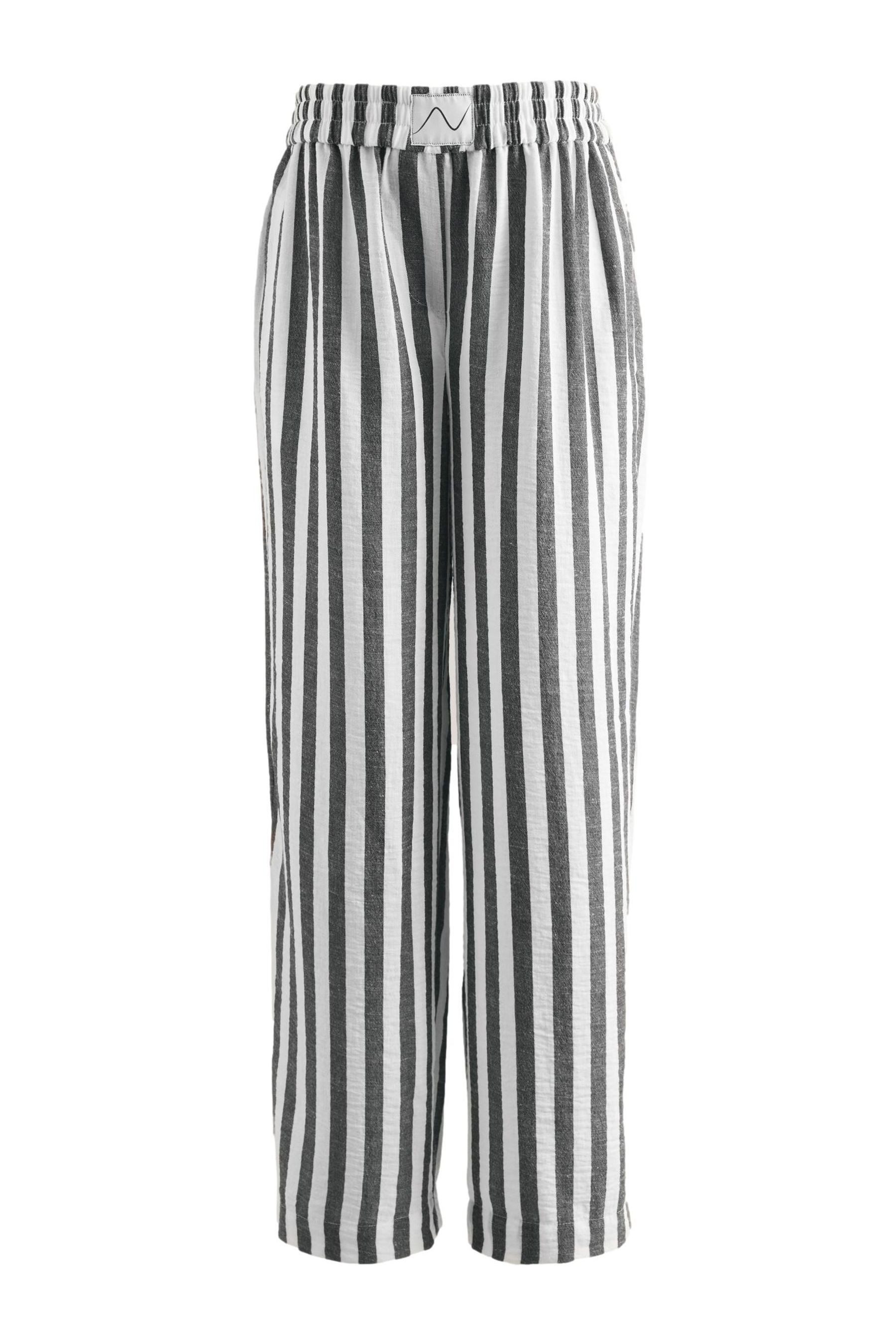 Leinenhose Gestreifte Schlupfhose, Barrel-Bein, Umstandsmode