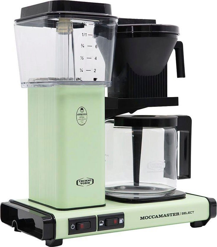 Select Kaffeekanne, KBG Moccamaster Filterkaffeemaschine 1x4 Papierfilter pastel 1,25l green,