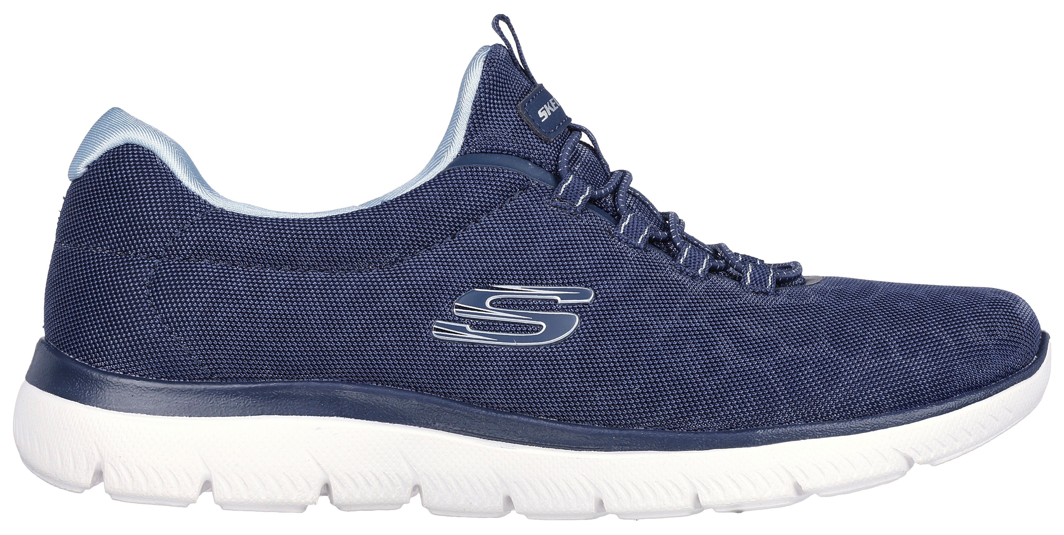 Skechers SUMMITS- Slip-On Sneaker mit Kontrastdetails navy-hellblau