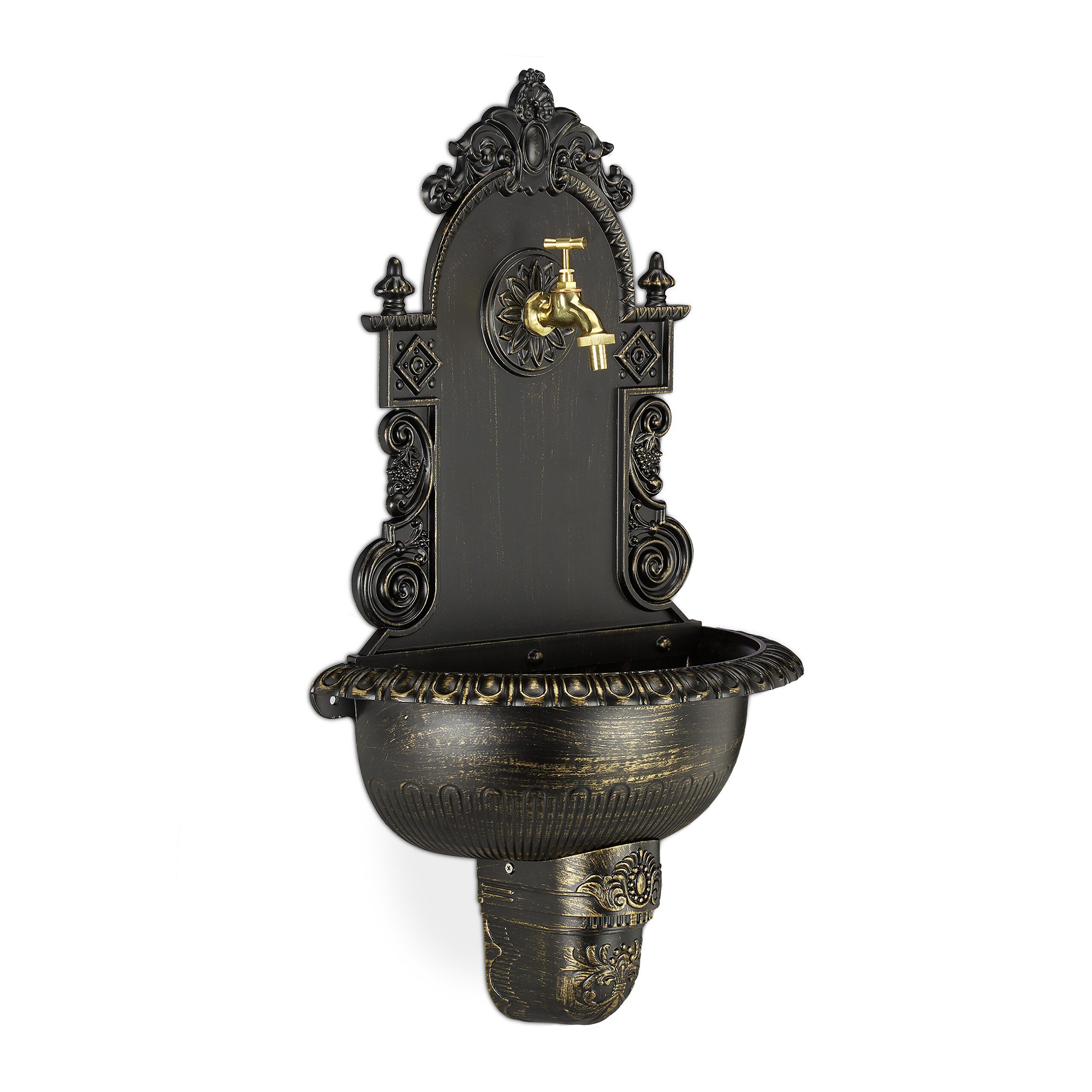 relaxdays Gartenbrunnen XL Wandbrunnen antik, Bronze günstig online kaufen