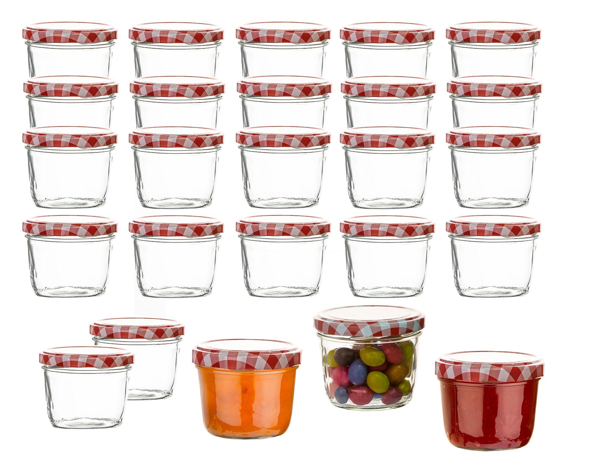 Marmeladengläser TO Einmachglas 82 Set (24-tlg) BigDean Glas, Sturzglas Einweckglas 230ml rund,