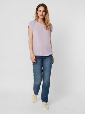 Vero Moda T-Shirt Einfarbiges Rundhals Basic T-Shirt VMAVA (1-tlg) 4078 in Weinrot