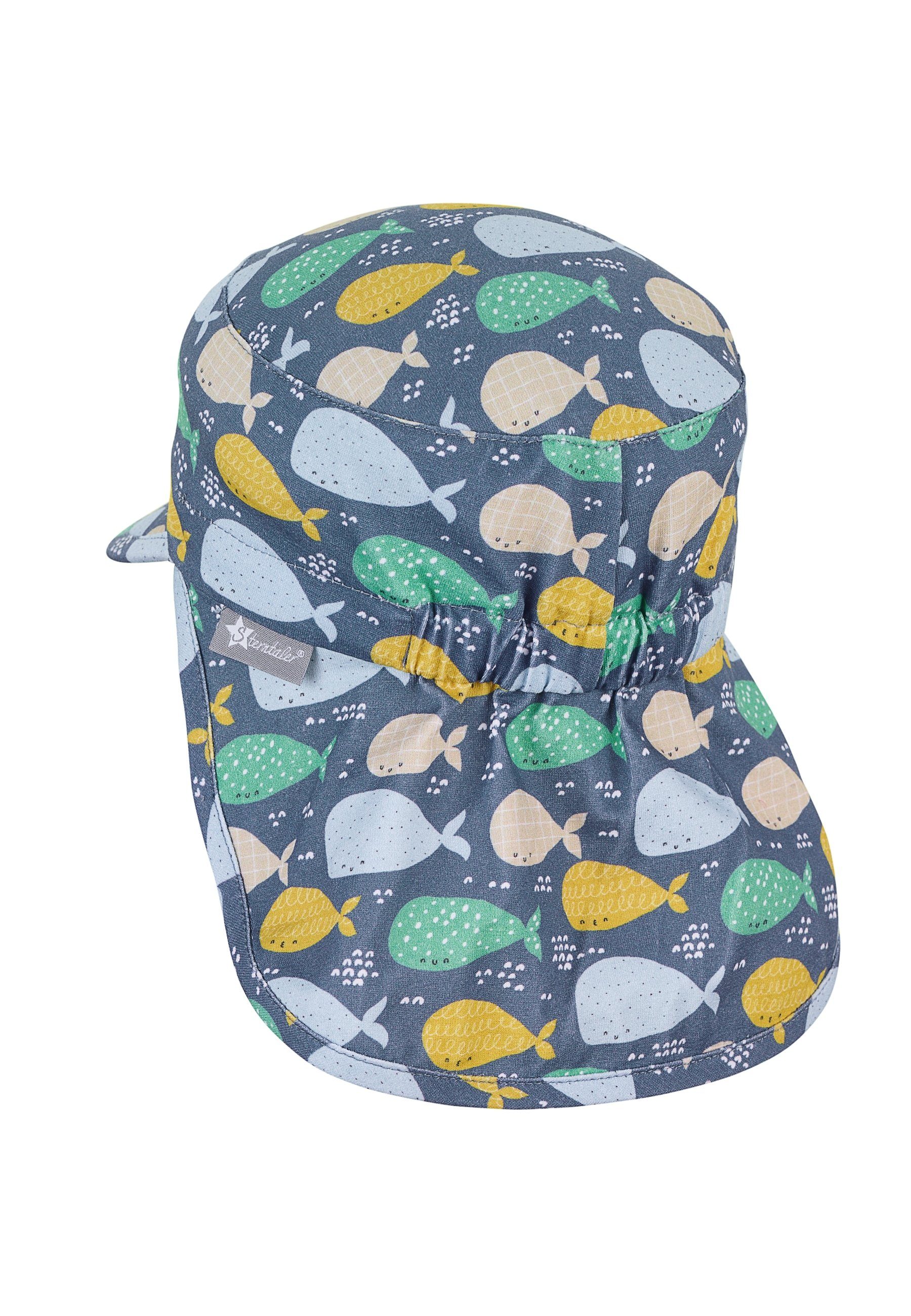 Sterntaler® süßen mit Babyhut idealer Kinder) mit Wale (1-St., Sonnenschutz Sommermütze für Nackenschutz Größenregulierungsband Schirmmütze mit bedruckt Nackenschutz Motiven Schirmmütze