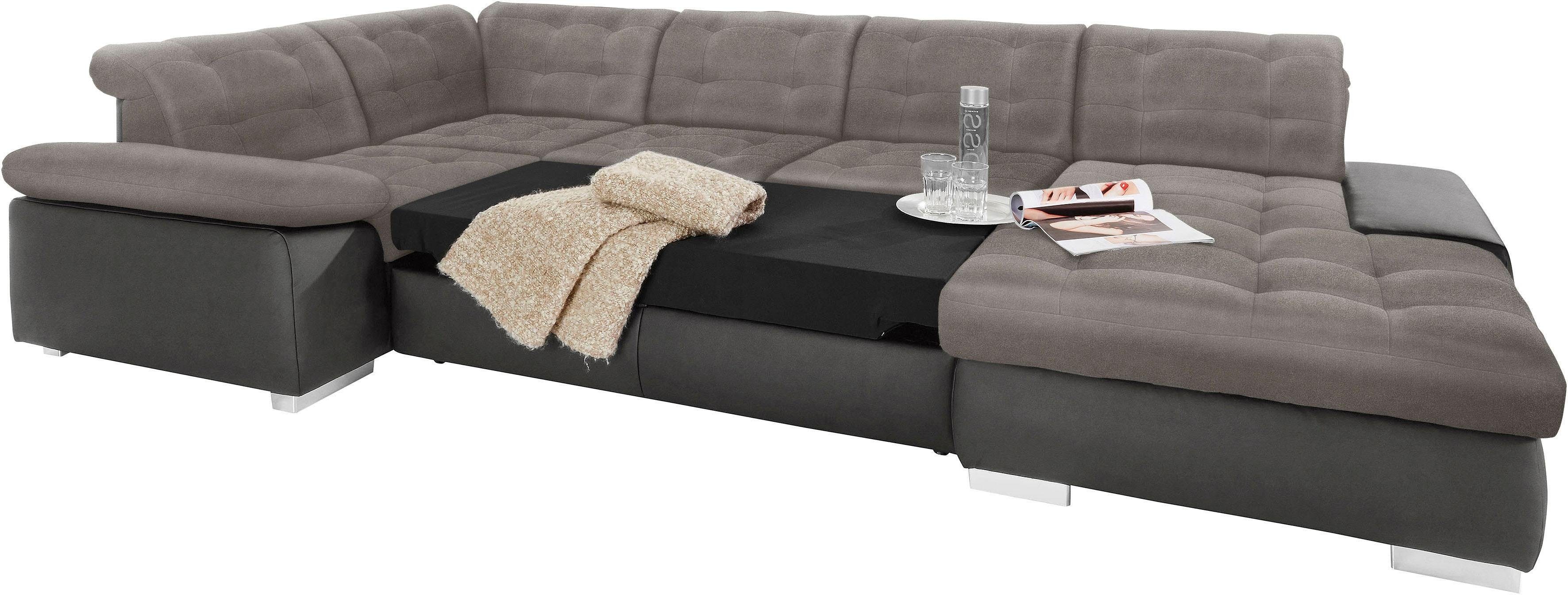 sit&more Wohnlandschaft Ontario U-Form, XXL, wahlweise mit Bettfunktion