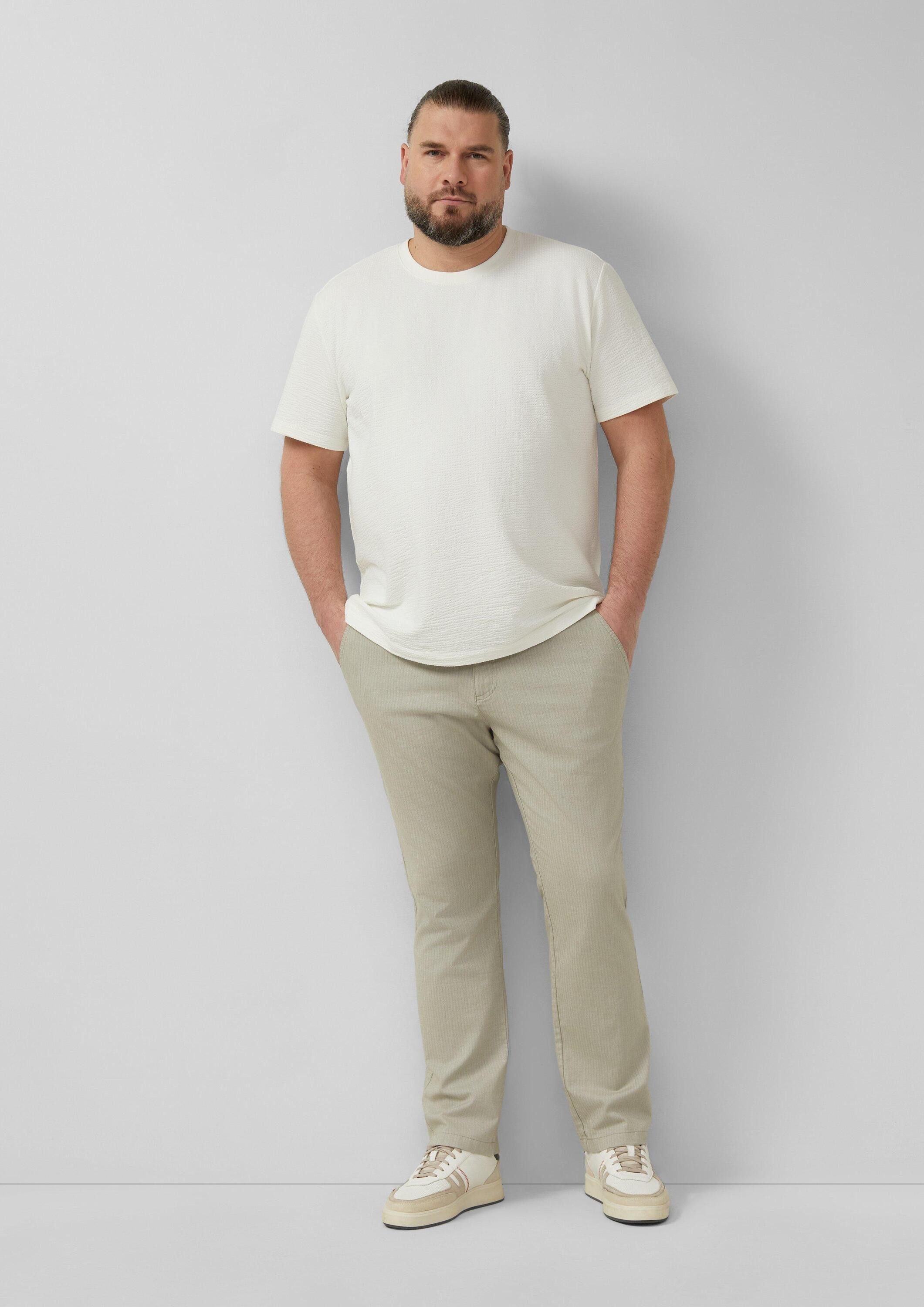 s.Oliver Chinos Hose DETROIT Detroit: Relaxed Fit gemusterte Chino mit Elastikbund