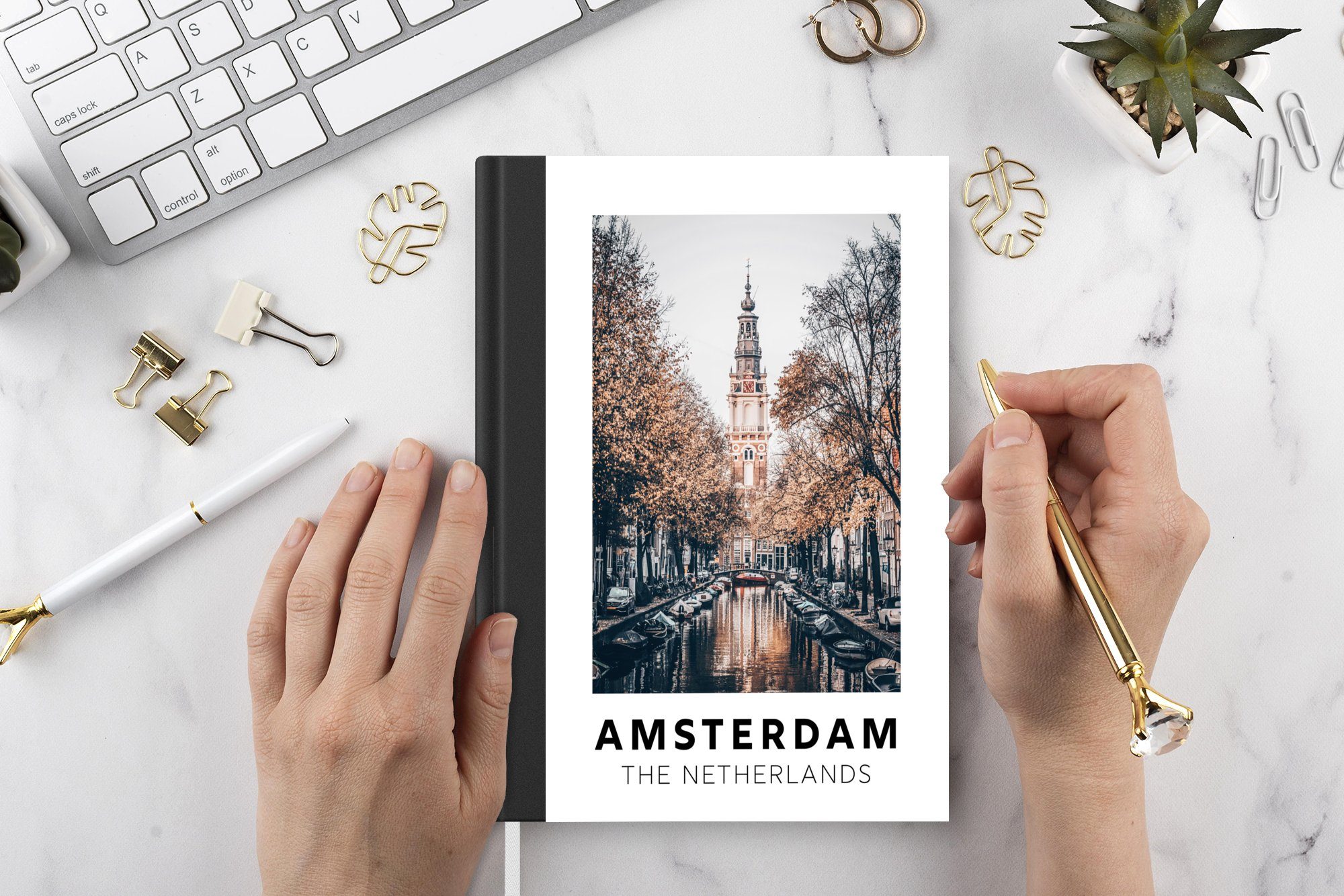 A5, - Seiten, Notizbuch - Amsterdam Tagebuch, MuchoWow Wasser, Haushaltsbuch Notizheft, 98 Merkzettel, Journal, Niederlande