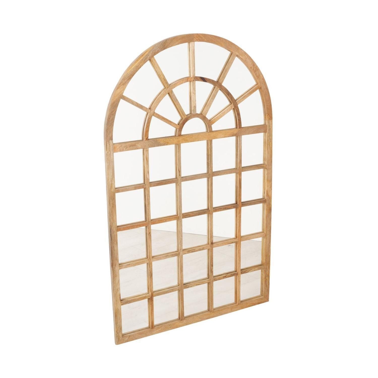 BOLTZE GRUPPE GmbH Wanddekoobjekt Spiegel-Fenster FELICE, B 99 x H 159 cm, Braun, (1 St), Mangoholz, Glas, mit Aufhängung