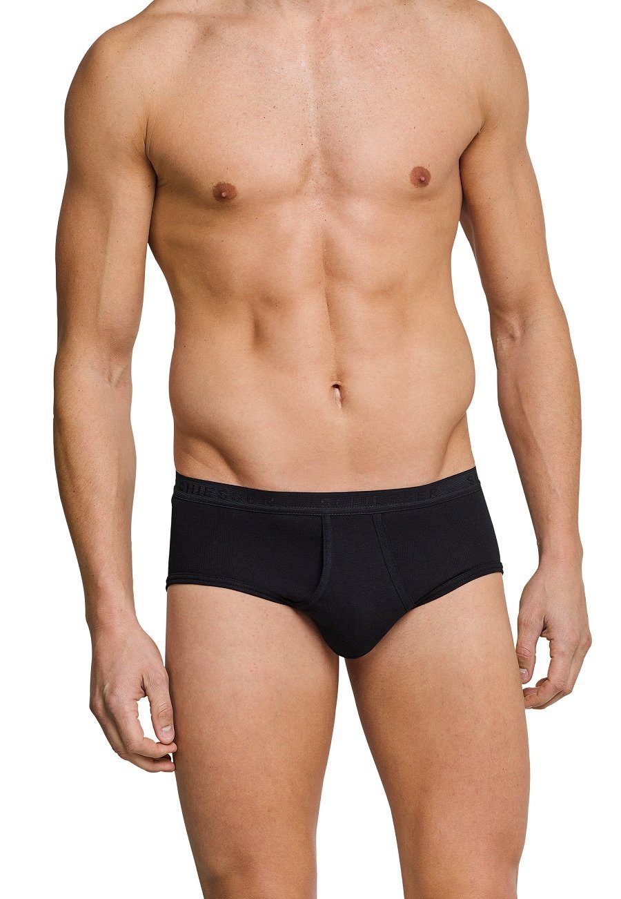 Schiesser Minislip Sportslip Original Feinripp mit Eingriff schwarz Herren
