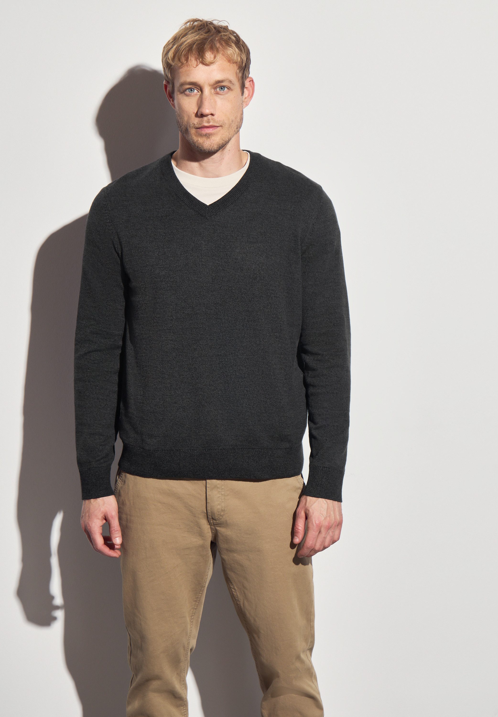 STREET ONE MEN Strickpullover aus reiner günstig online kaufen