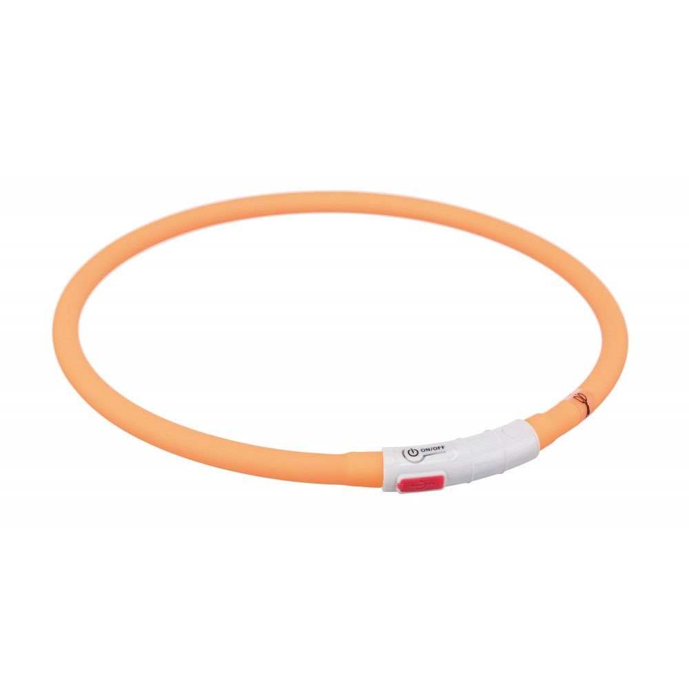 Leuchthalsband Flash Leuchtring USB orange