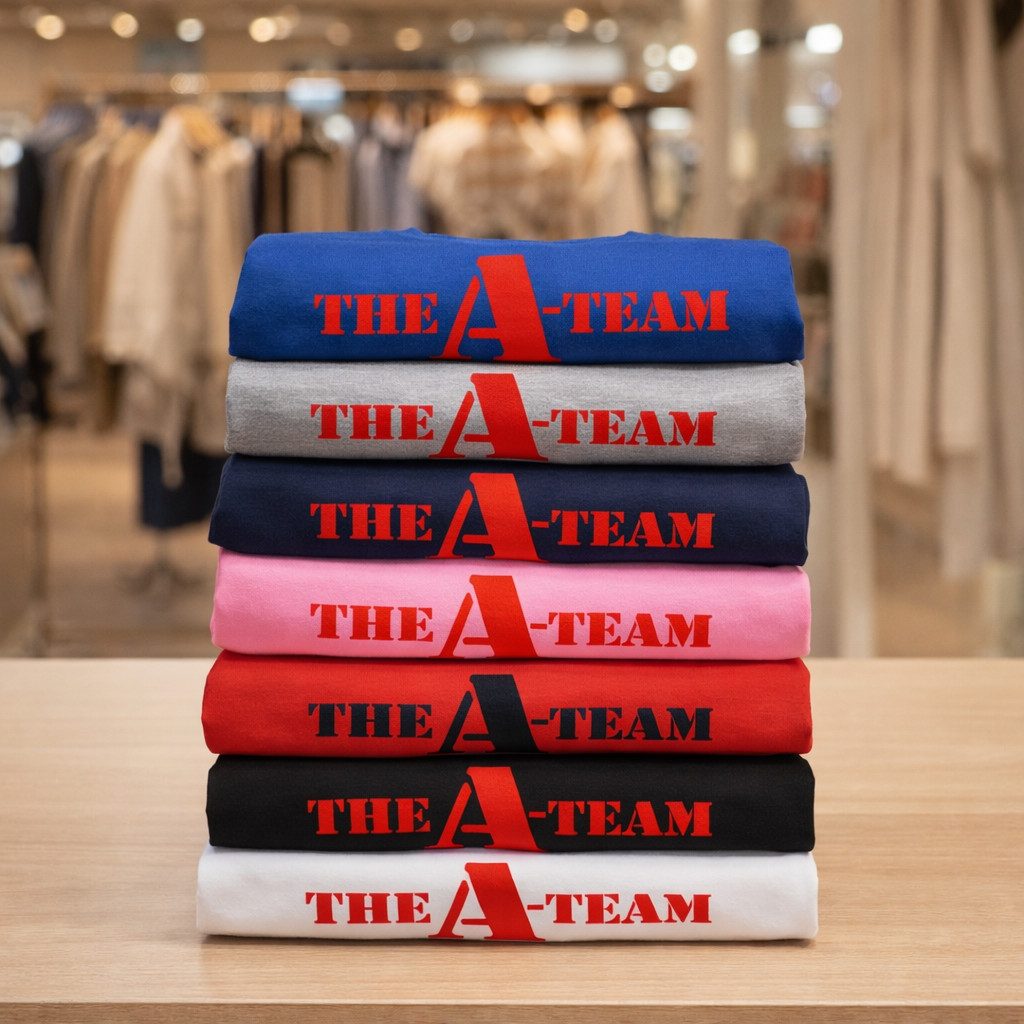 Blondie & Brownie T-Shirt Damen A Team Logo Print Van Bus Murdock Hannibal Serie Damen A Team Logo Print Van Bus T-Shirt Serie Fan Casual