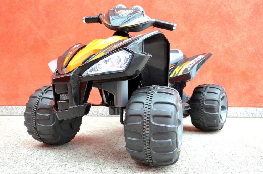 ES-Toys Elektro-Kinderquad Kinder Elektroquad, Belastbarkeit 30 kg, orange 2x 12 V elektro Motoren, Musikfunktion und Hupe