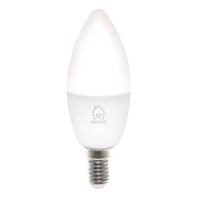 DELTACO SMART HOME LED-Leuchtmittel Smarte E14 LED Kerze LED Lampe TUYA Sprachsteuerung für E14 Sockel, inkl. 5 Jahre Herstellergarantie