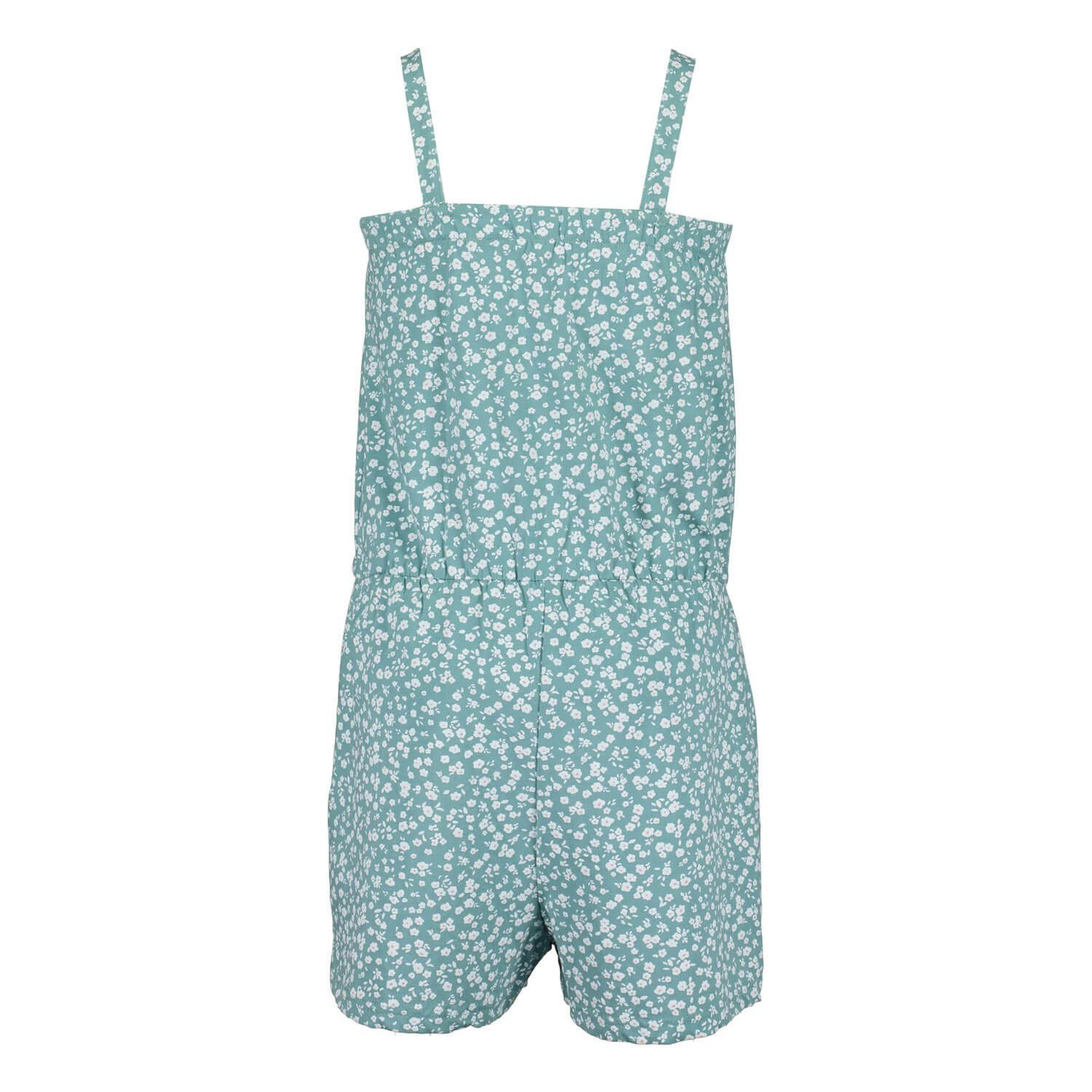 Sweatshorts Blumen-Print Mädchen - mit Kinder schmalen Jumpsuit Blue Overall Trägern Seven