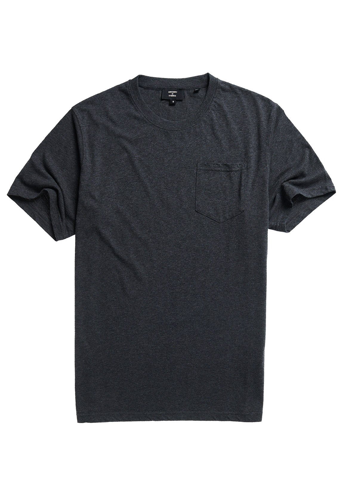 T-Shirt TEE Marl AUTHENTIC T-Shirt Dunkelgrau Superdry Herren Charcoal Superdry COTTON