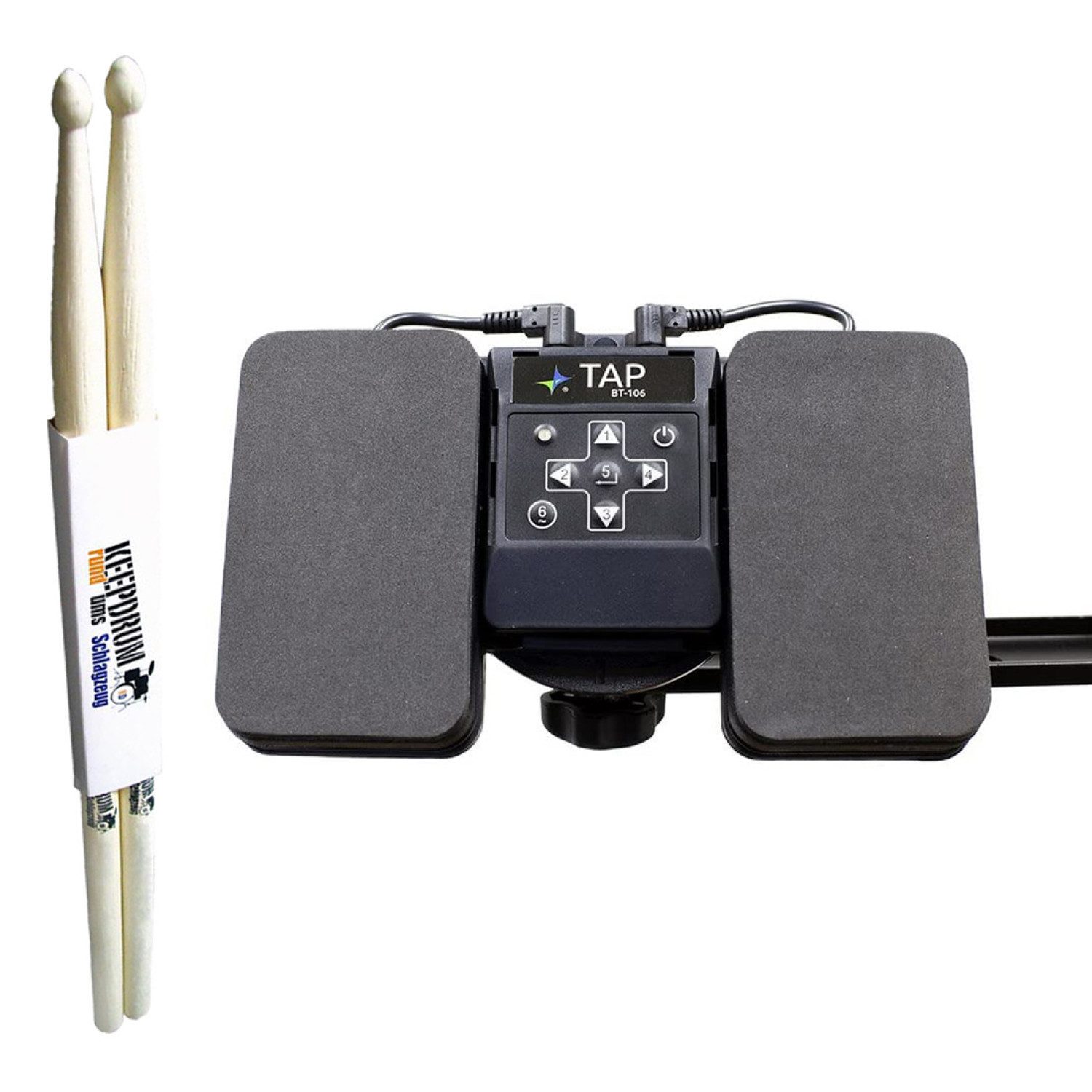 Airturn Airturn TAP Page Turner für Schlagzeuger mit Schlagzeugstöcken Wireless-Controller (Vorteils-Set)