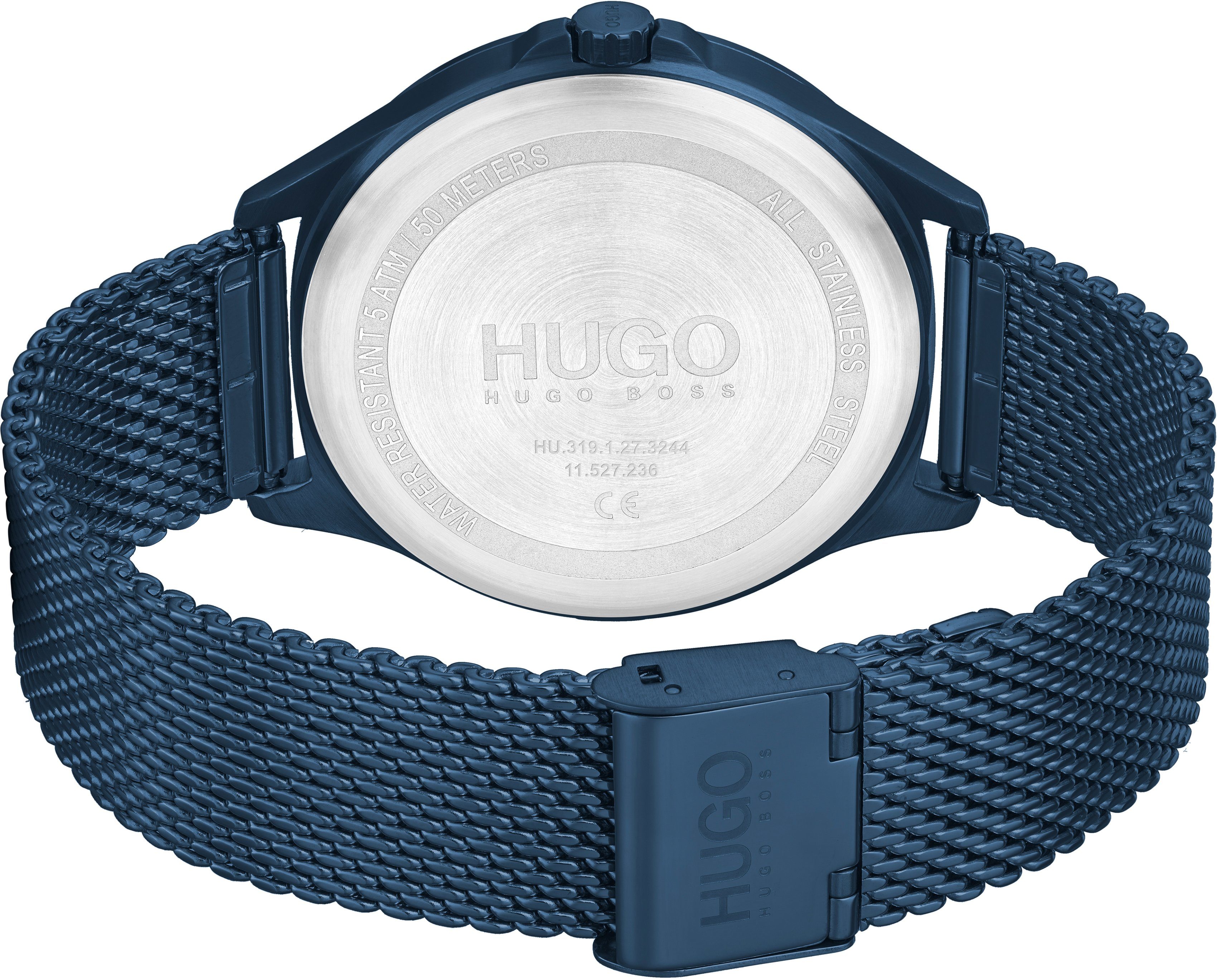 HUGO Quarzuhr #SMASH 1530136, Armbanduhr, Herrenuhr, Mineralglas, Edelstahlarmband
