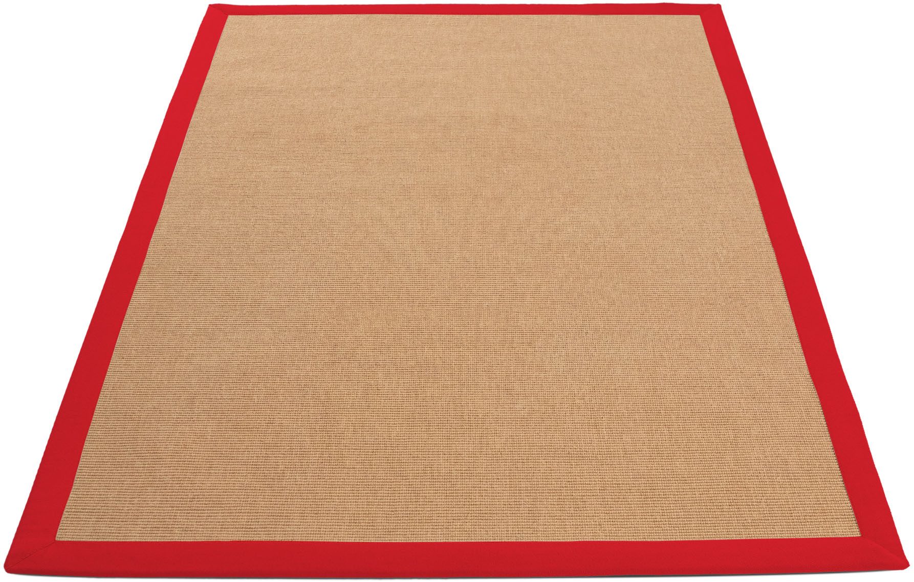 carpetfine Sisalteppich Sisal, auch als Läufer erhältlich, rechteckig, Höhe: 5 mm, mit farbiger Bordüre, Anti Rutsch Rückseite, viele Größen, Wohnzimmer