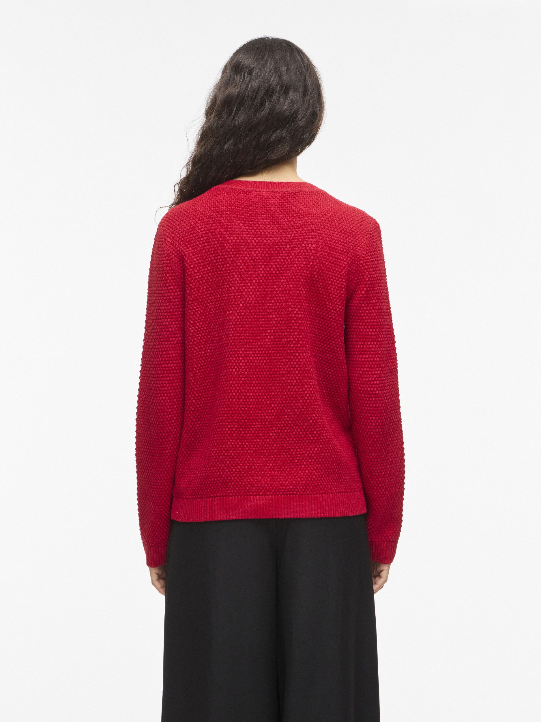 Vila Longpullover VIDALO O-NECK L/S KNIT TOP- NOOS 307125 Savvy Red – Bild 5 von 5