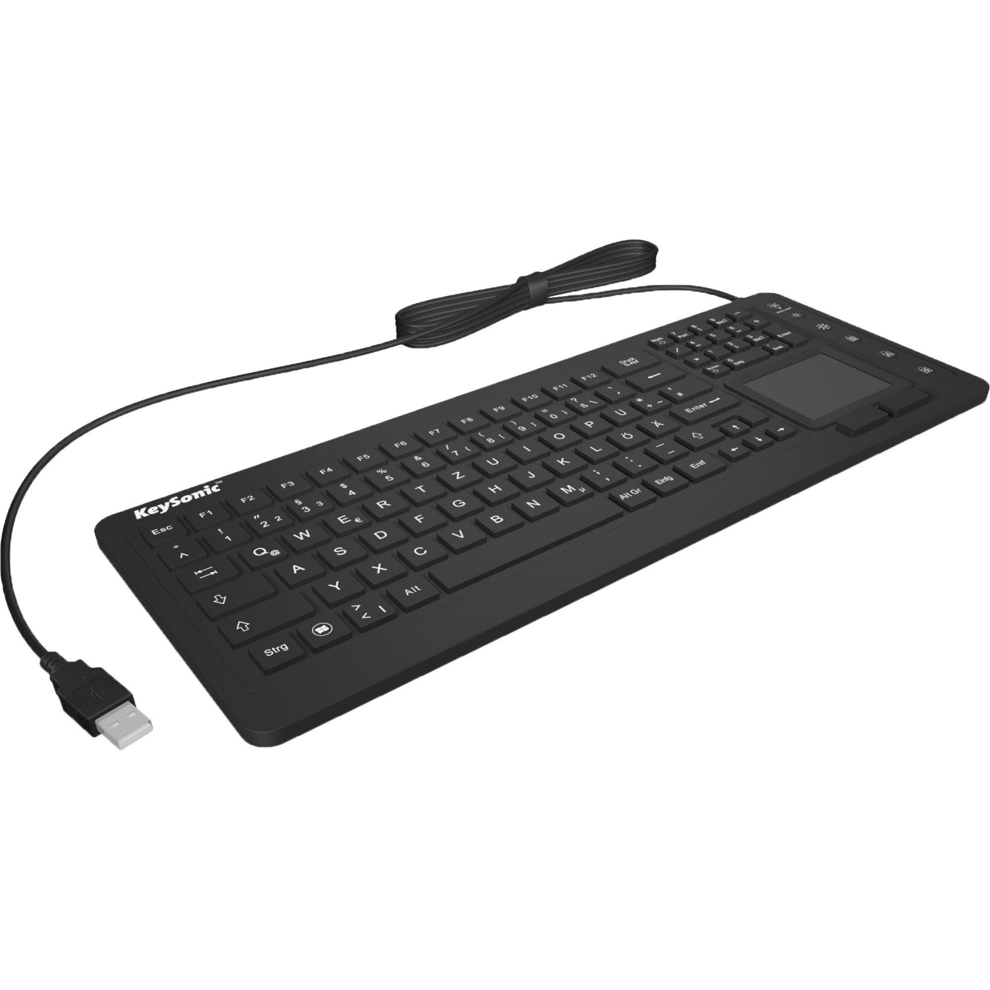 KEYSONIC KSK-6231 INEL Industrie mit Touchpad USB Tastatur