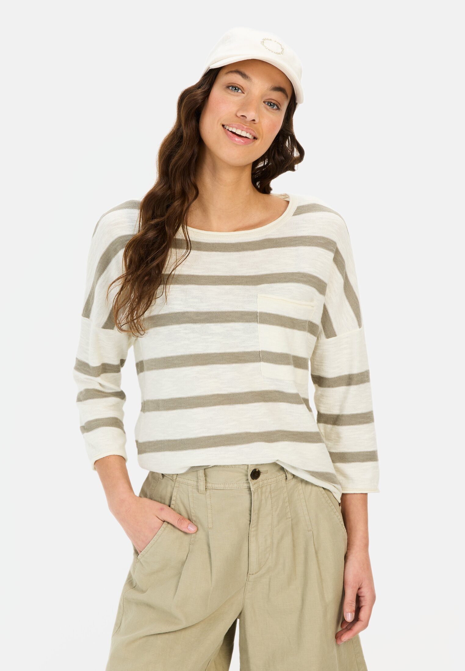 camel active 3/4 Arm-Pullover aus Baumwolle günstig online kaufen
