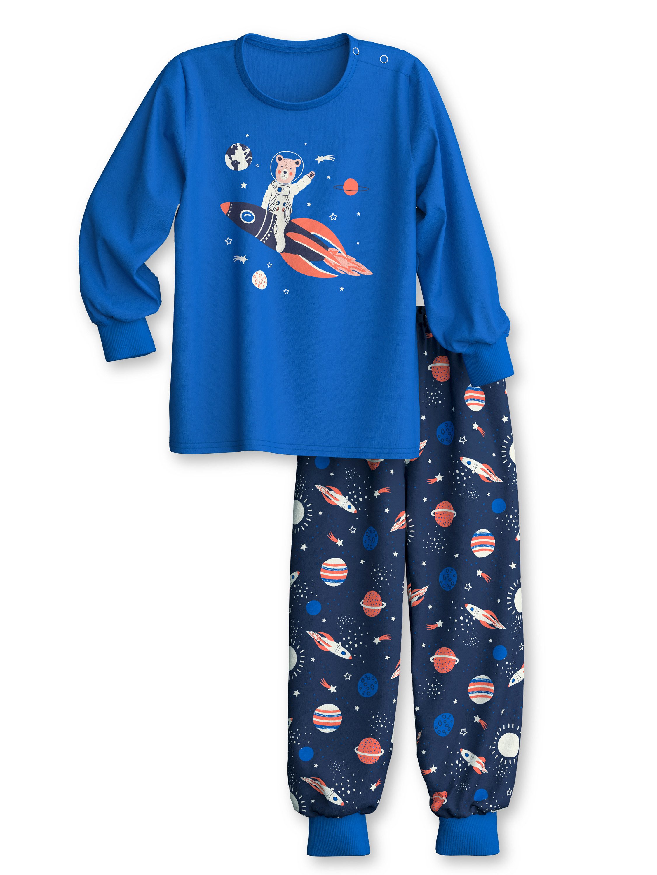 CALIDA Capri-Pyjama Toddlers Space Kinder (2 tlg) aus Bio Baumwolle, hautfreundlich, pflegeleicht