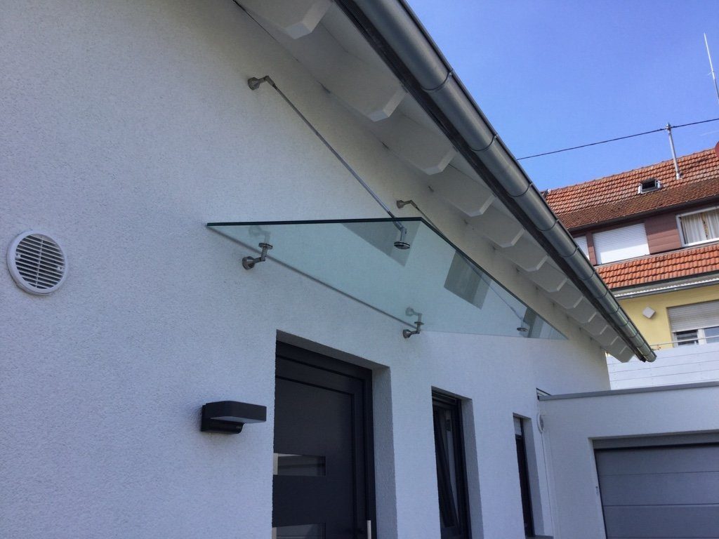 Fischer und Adamek Vordach Glasvordach Vordach für Haustür Türvordach Ãberdachung VSG 13 mm