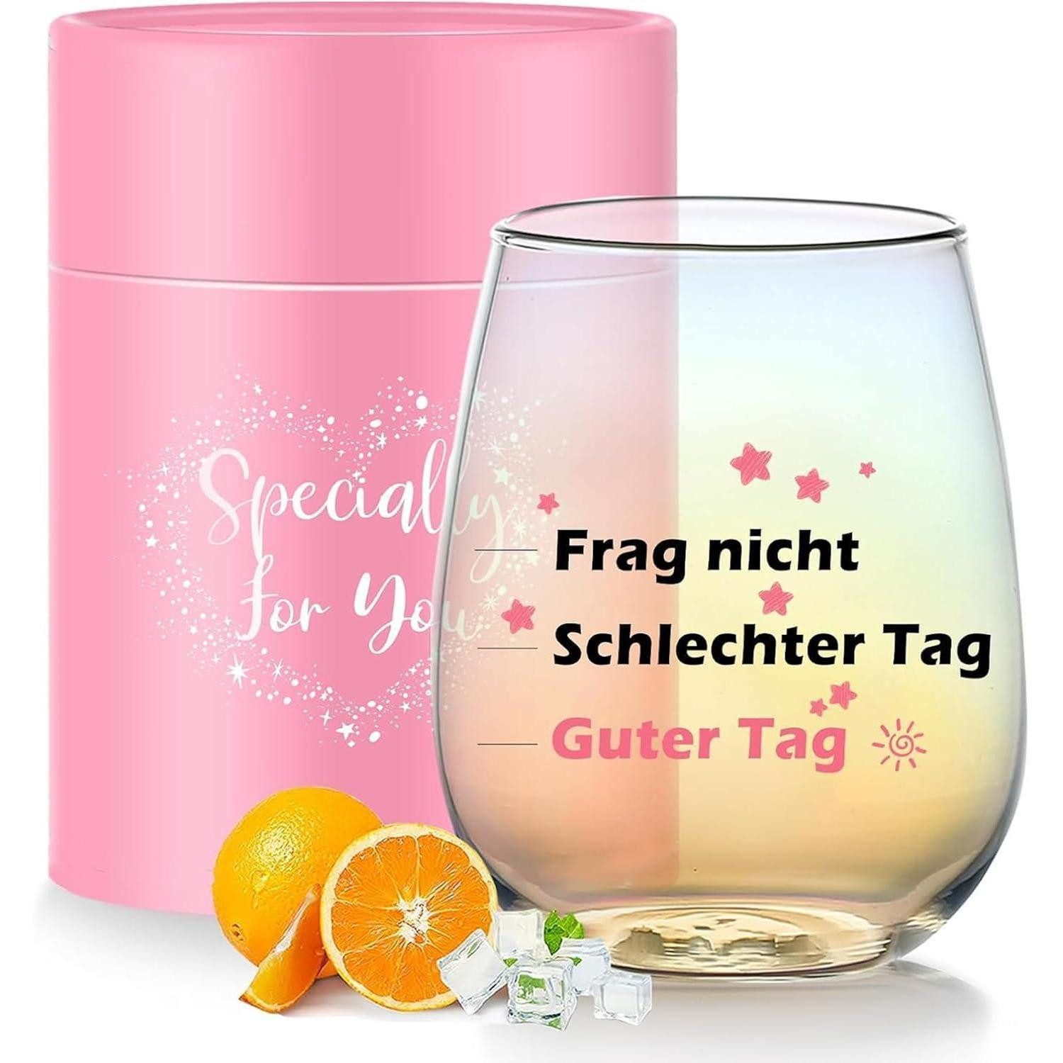LuxusKollektion Weinglas Weinglas Gravur Irisierend Geschenk Frauen Guter Tag