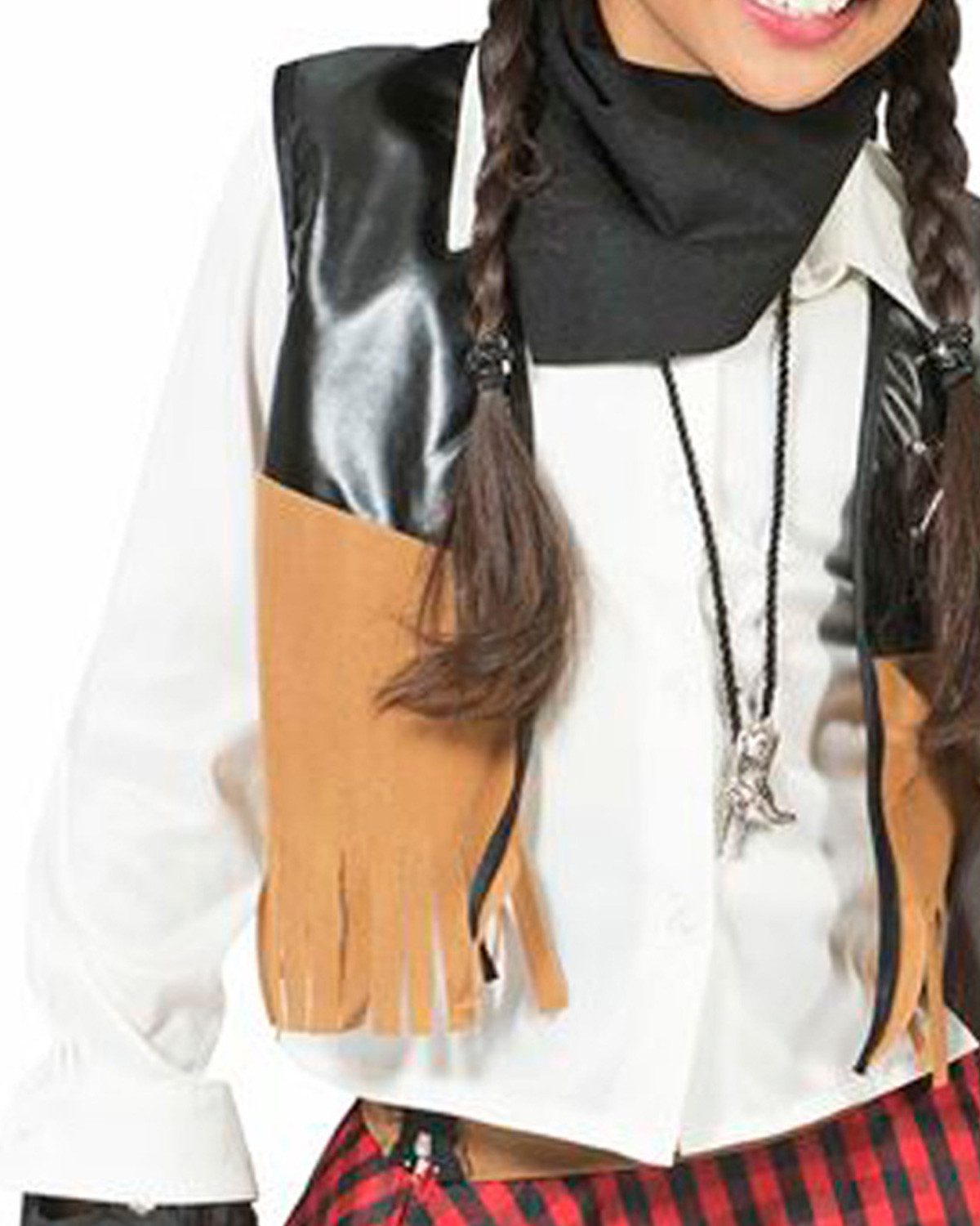 Funny Fashion Kostüm Cowgirl Kostüm 'Austine' für Mädchen, Rot Schwarz