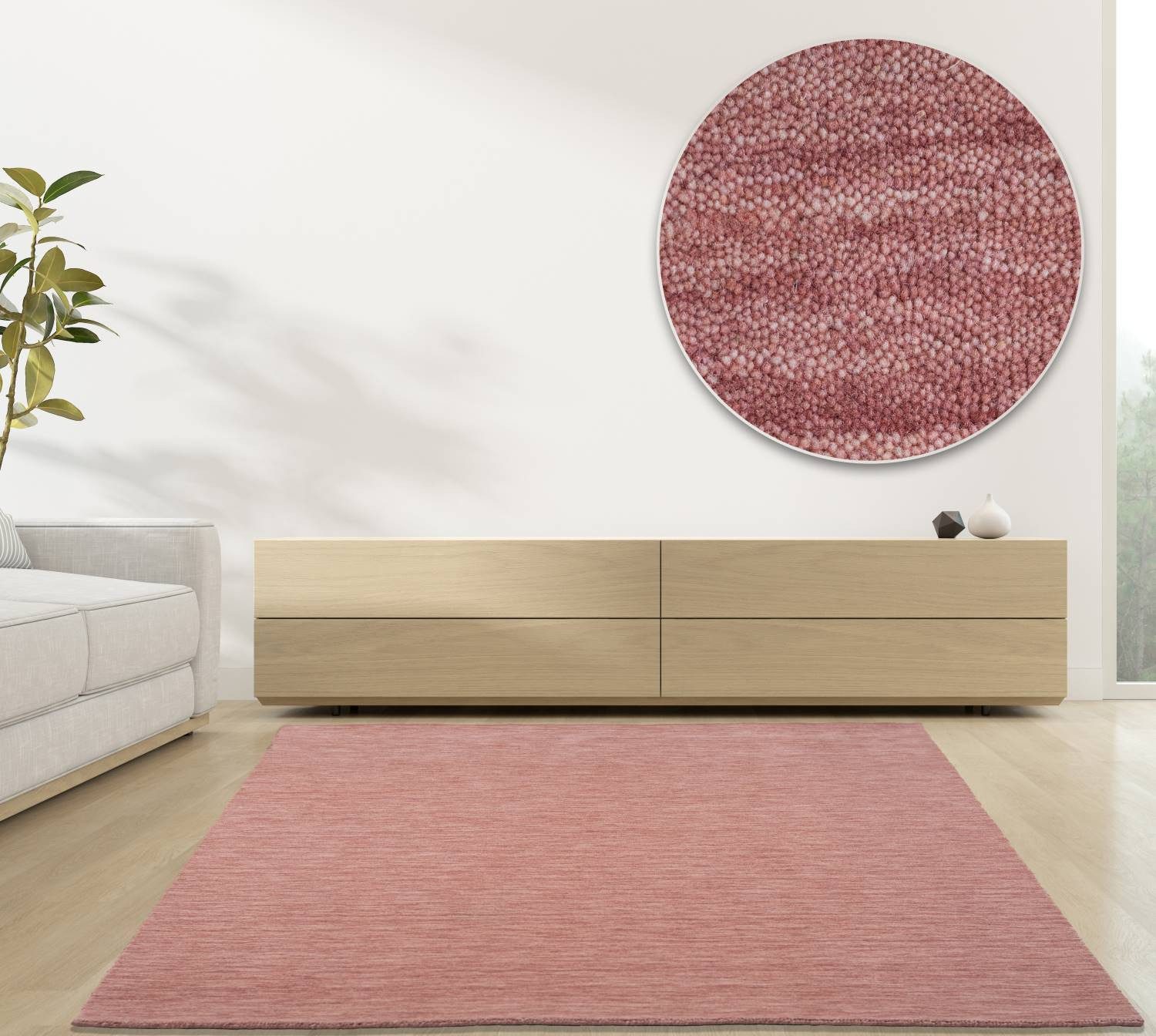RUG N' ROLL Wollteppich Luxus Designerteppich, moderner uni Teppich aus rei günstig online kaufen