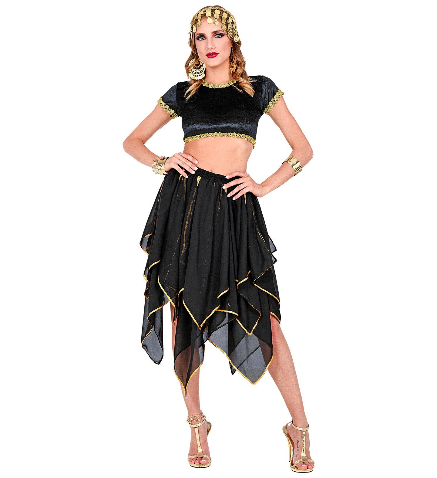 Widmann S.r.l. Kostüm Chiffon Rock schwarz