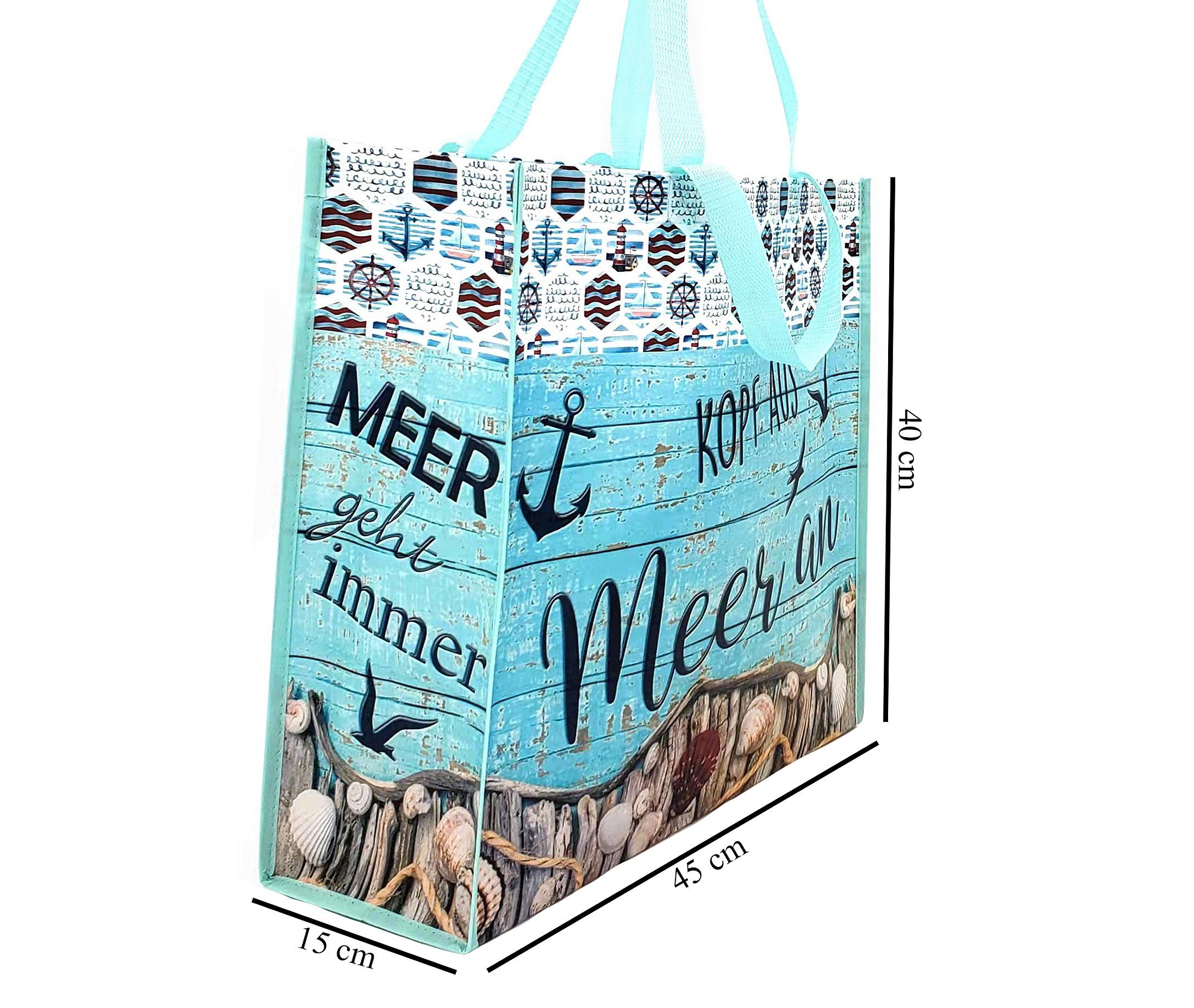 ELLUG Einkaufsshopper Maritime laminierte Einkaufstasche „Kopf aus Meer an“ günstig online kaufen