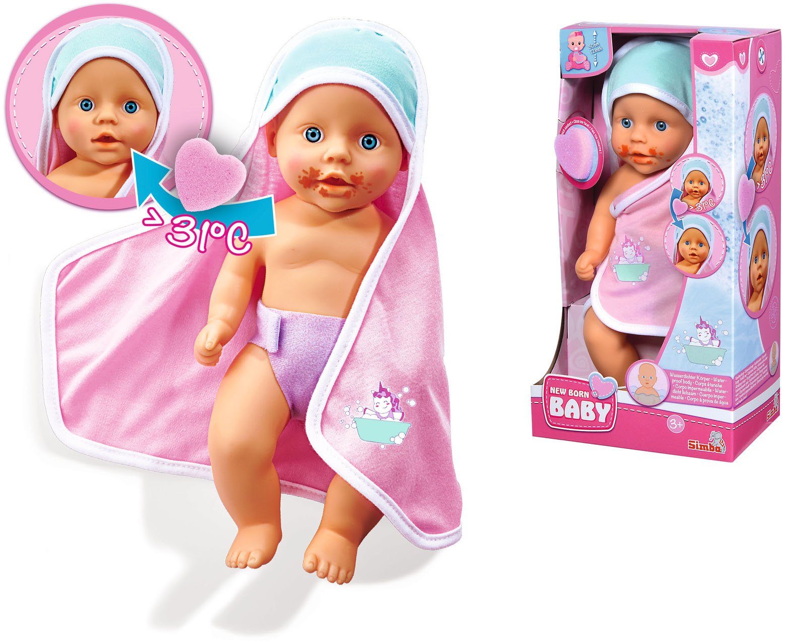 SIMBA Babypuppe New Born Baby, Dreckspatz, badefähig günstig online kaufen