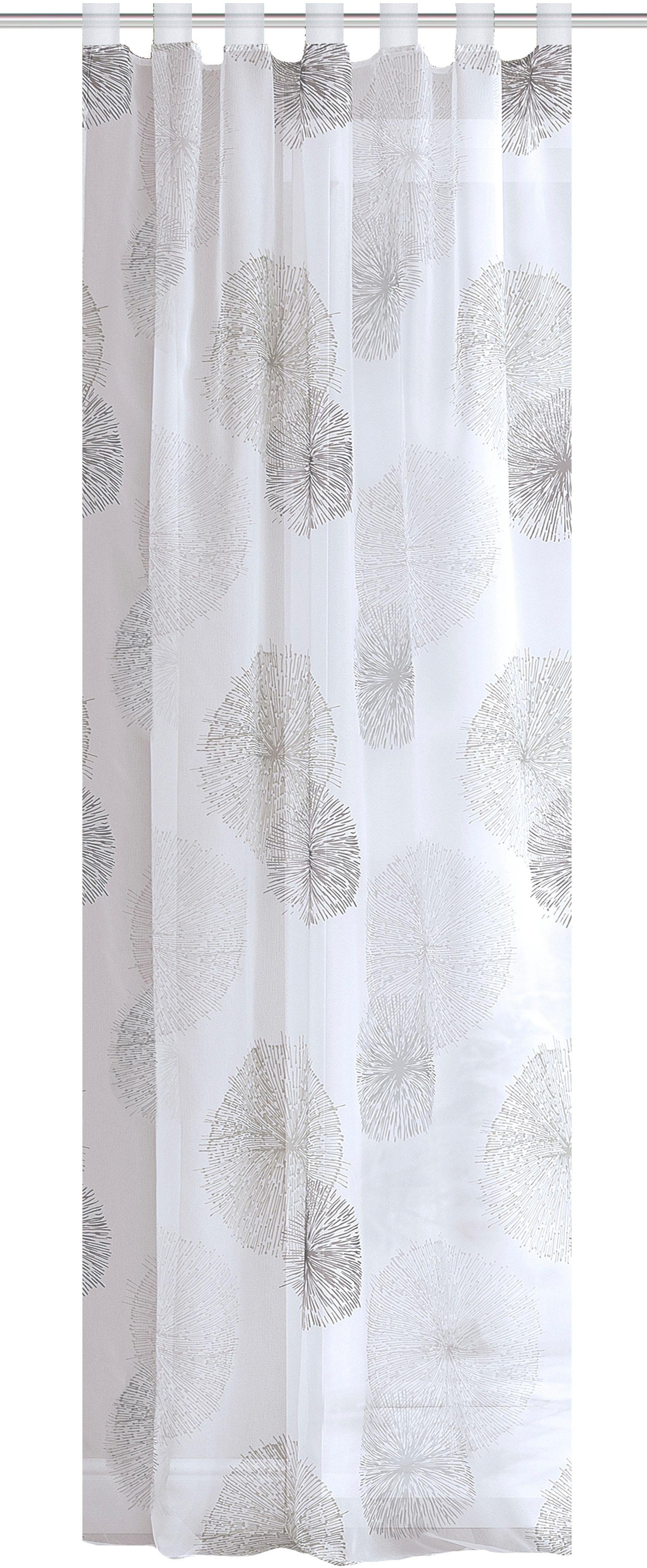 grau (1 Schlaufen transparent, Voile WOHNIDEEN, RAWLINS, HOME St), bedruckt aus Schal Microfaser, Vorhang