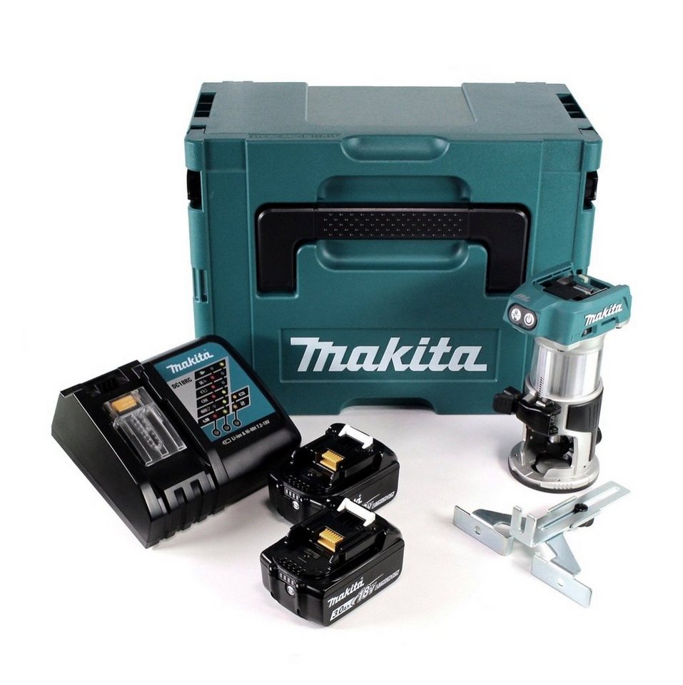 Thumbnail - Makita Oberfräse DRT 50 RFJ Akku Multifunktionsfräse brushless 18V + 2x Akkus 3,0 Ah +