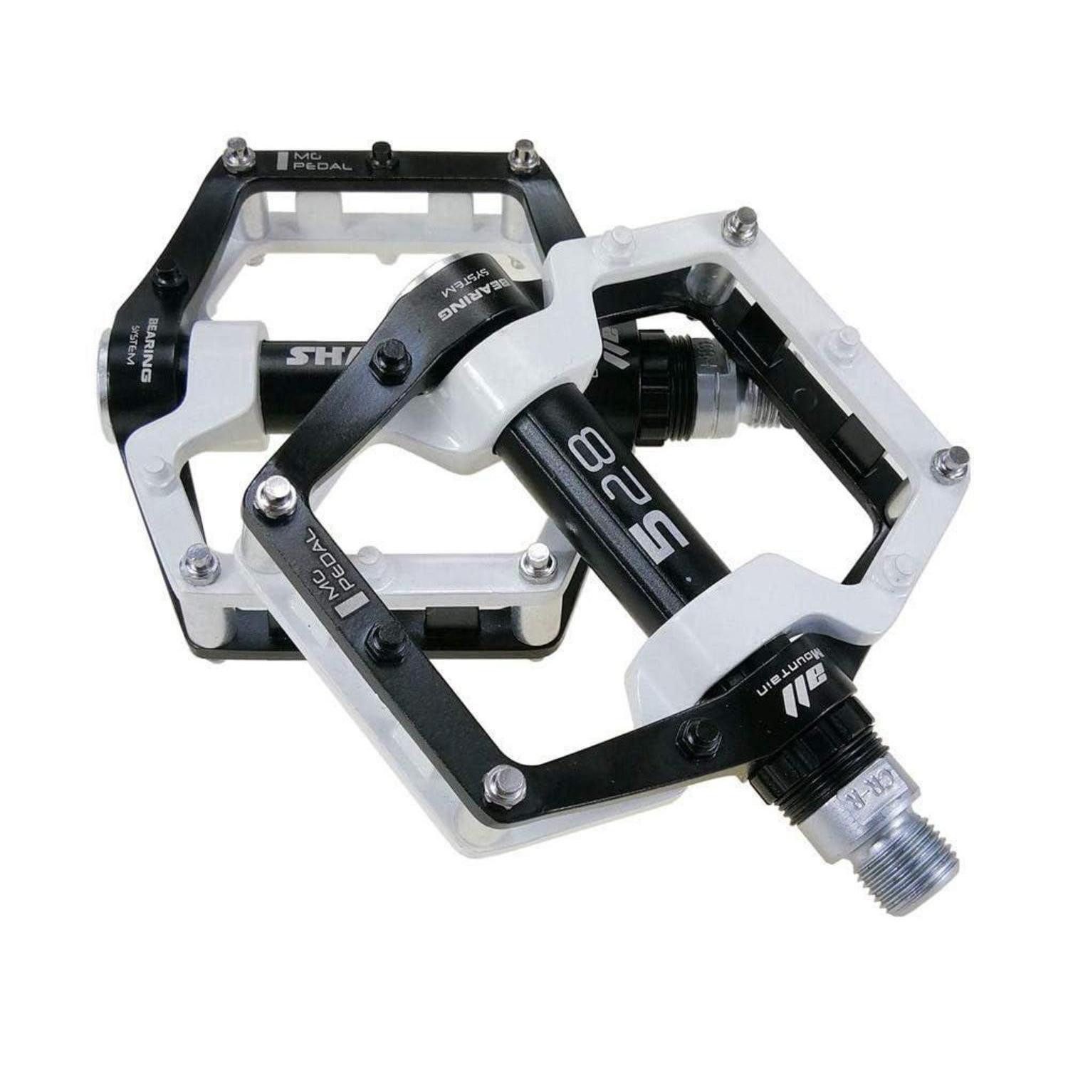 LuxusKollektion Plattformpedale MTB Pedale Aluminium 9/16 Sealed Bearing Weiss