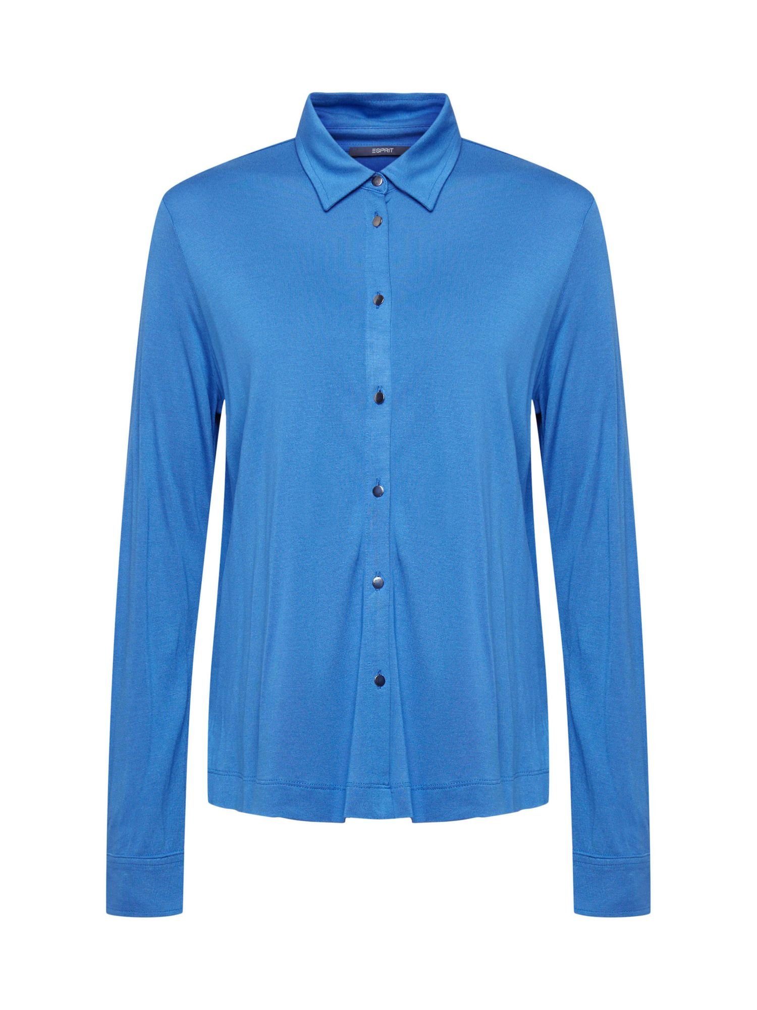 Esprit Collection Langarmshirt Longsleeve mit Knöpfen, LENZING™ ECOVERO™ (1-tlg) BLUE | 