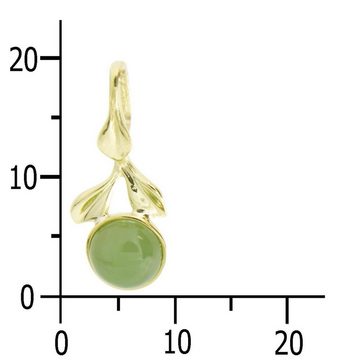 OSTSEE-SCHMUCK Kettenanhänger - Blüte - Gold 333/000 - Jade (1-tlg)