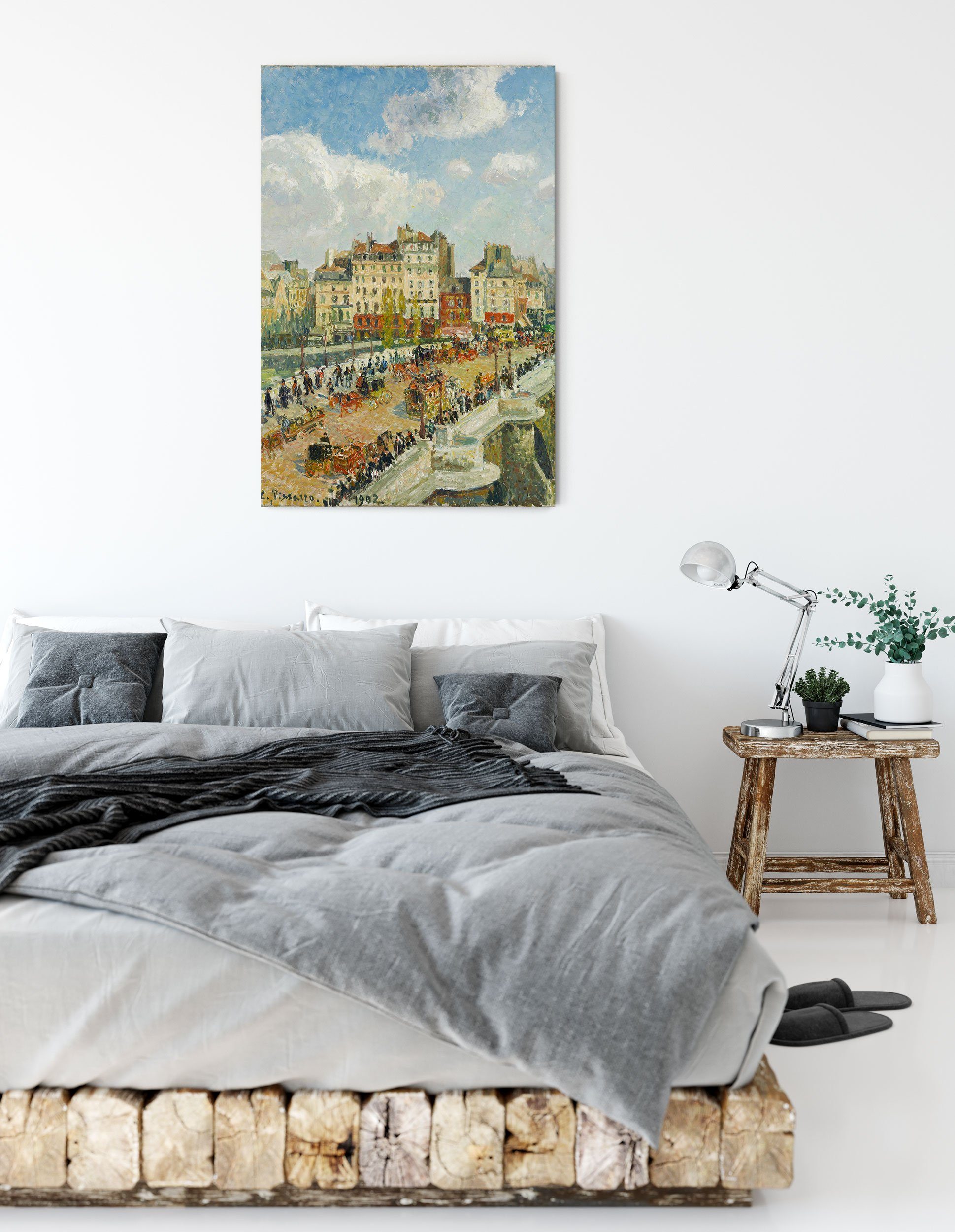 Pixxprint Leinwandbild Camille Pissarro - The Pont Neuf, Camille Pissarro - The Pont Neuf (1 St), Leinwandbild fertig bespannt, inkl. Zackenaufhänger