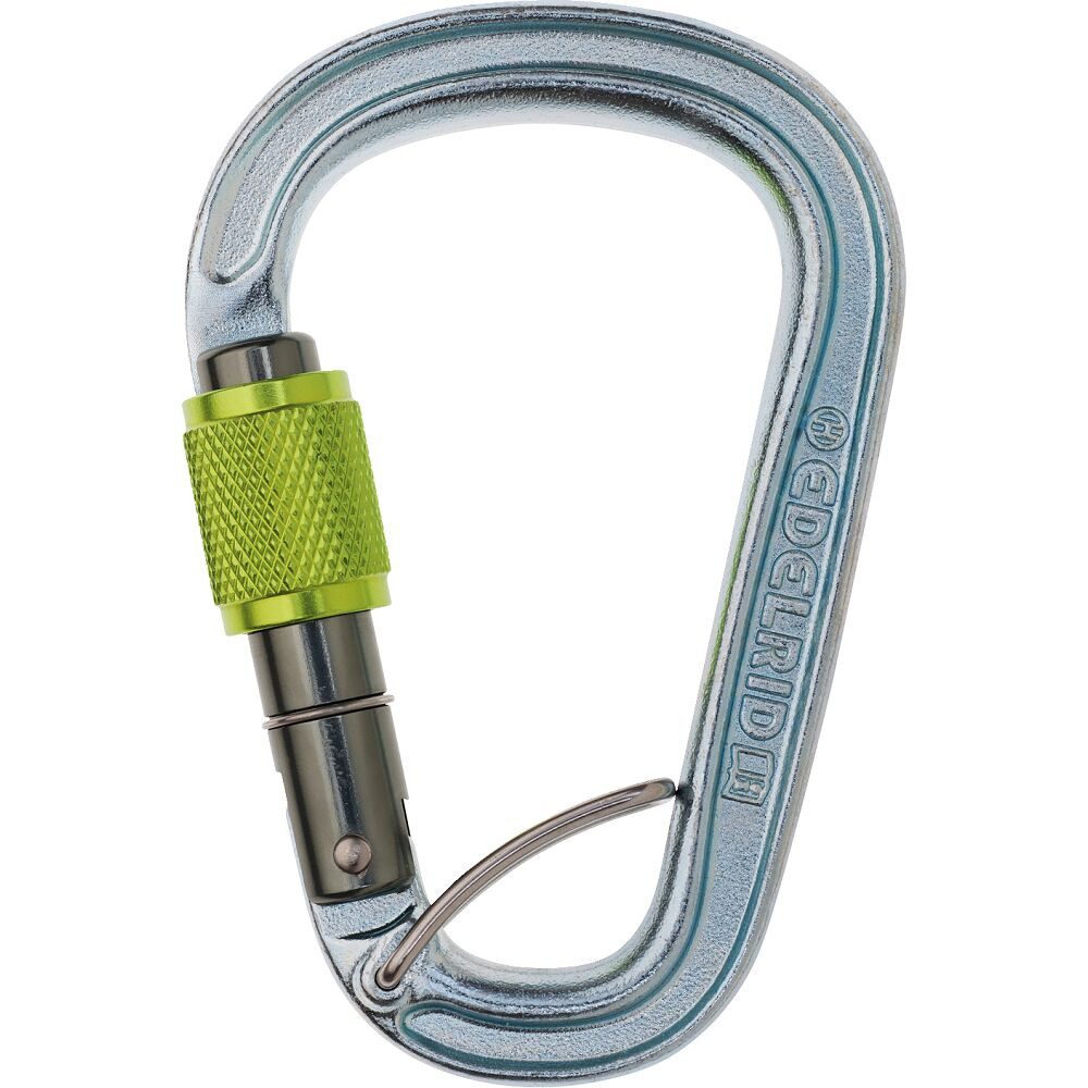 Edelrid Klettergurt Sicherheitskarabiner HMS Bruce Steel FG, Keylock-Verschluss für optimales Handling beim Ein- und Aushängen