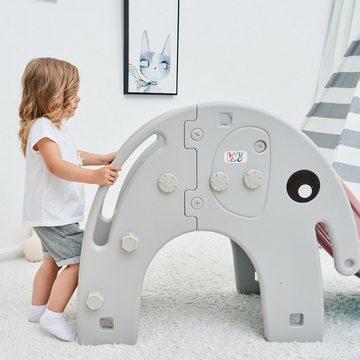 Baby Vivo Indoor-Rutsche Kinderrutsche / Rutsche - Elefant in Pink/Grau
