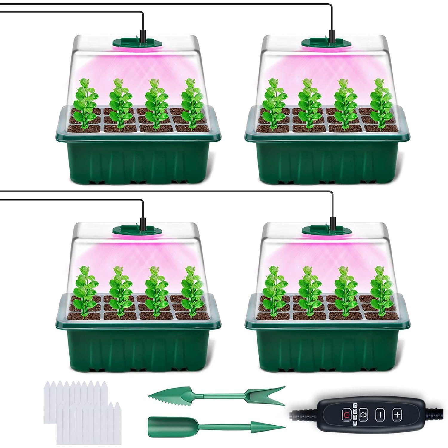 Qualra Gewächshaus Mini Gewächshaus Growbox Komplettset mit Licht
