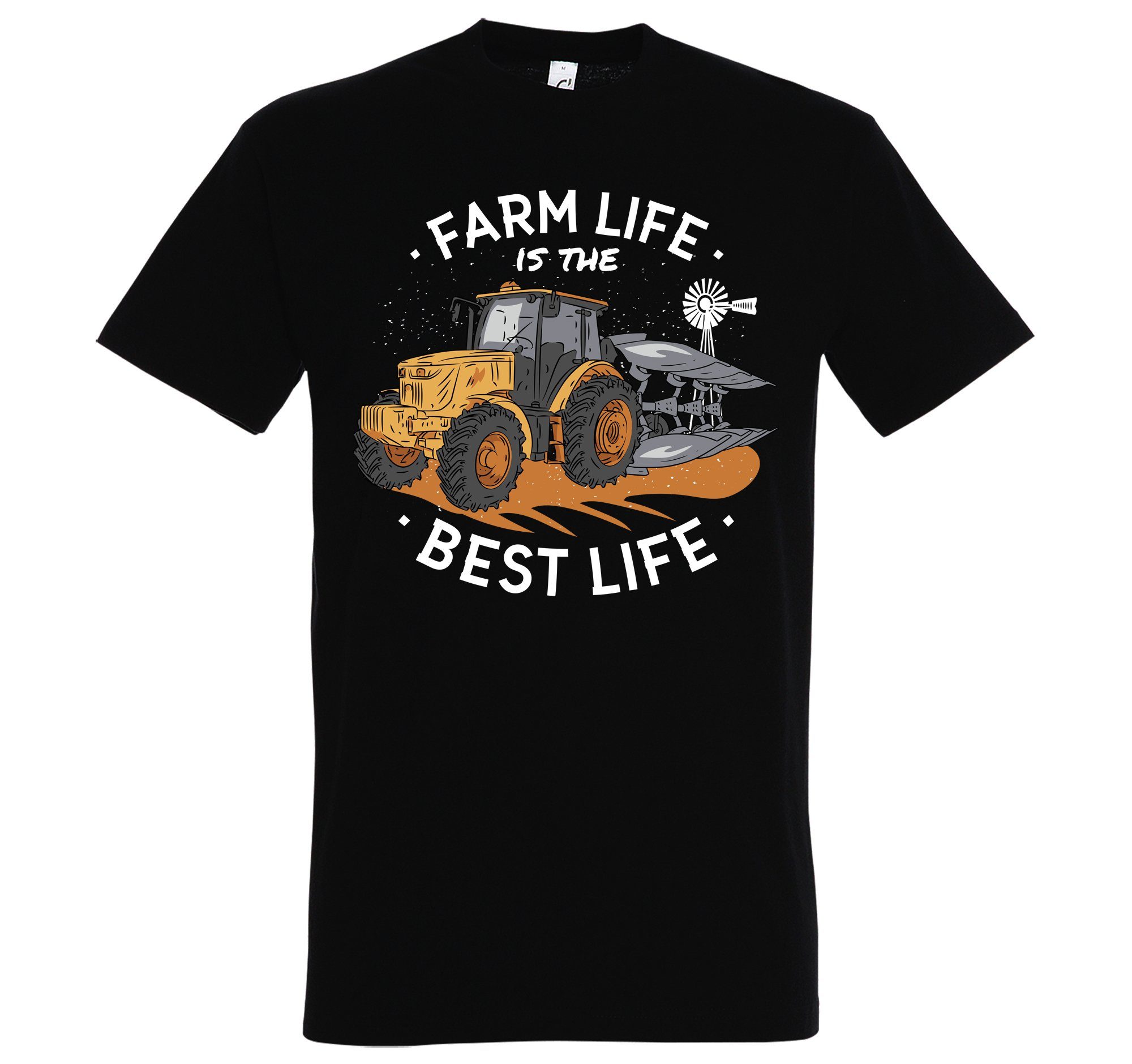 Youth Designz T-Shirt Farm Is The Best Life Herren Shirt mit lustigem Frontprint Schwarz