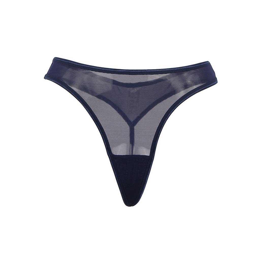 Lau-Fashion Strapsgürtel Corsagen Strumpfhalter Strumpfgürtel Strapse Dessous Blau String S/XL, sexy Dessous